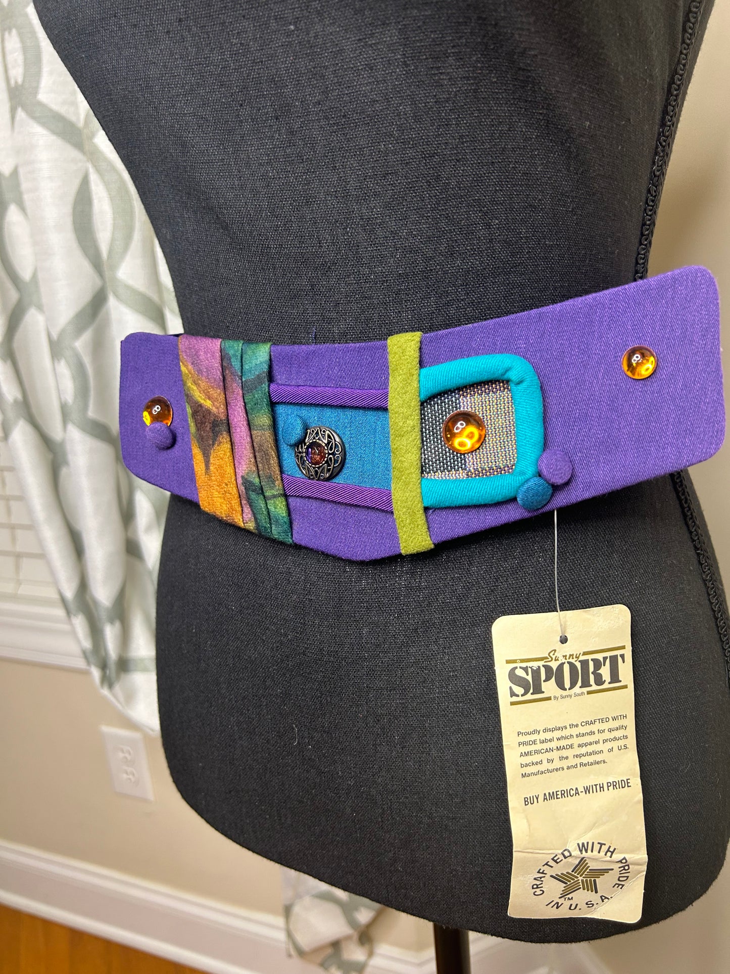 Vintage Sunny Sport by Sunny South Bejeweled Elastic Waist Belt (Deadstock)