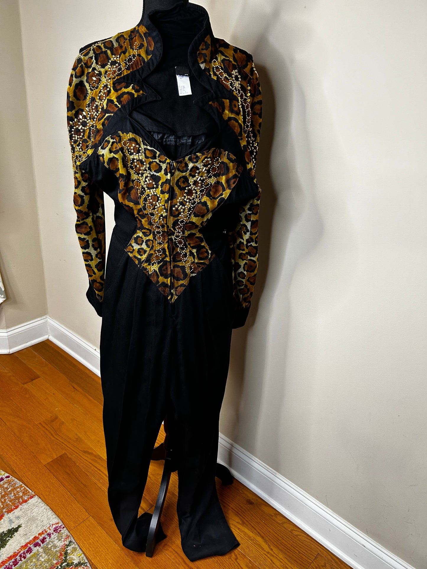 IIF Vintage Leopard Print and Gold Studded Romper