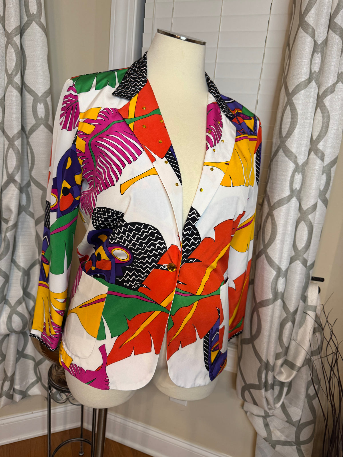 Vtg Jordana Rhinestone Adorned Blazer