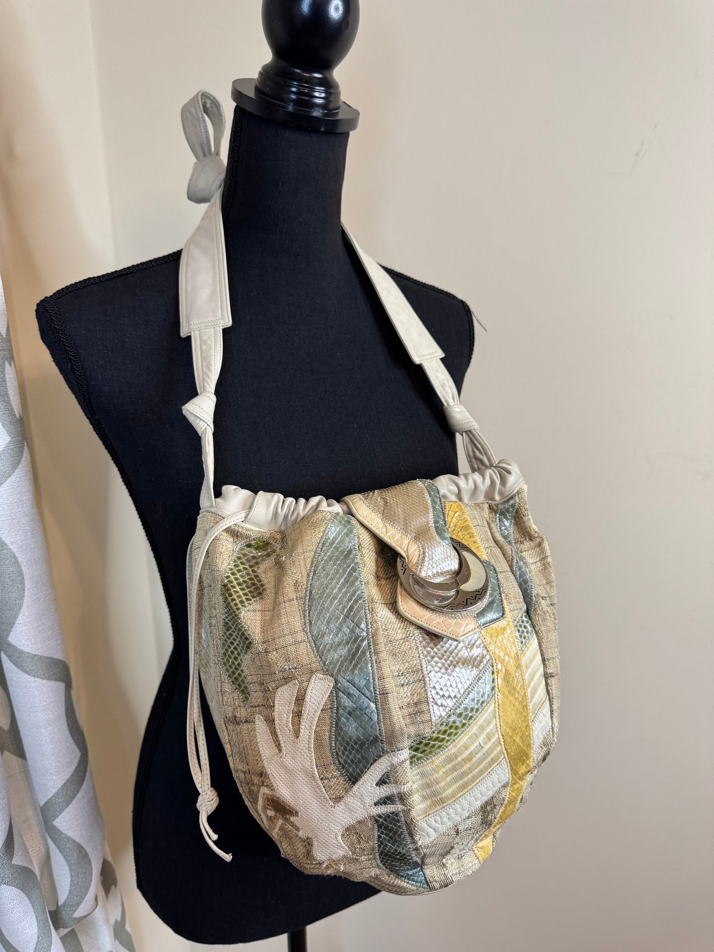 Vintage Sharif Neutral Tone Bucket Bag