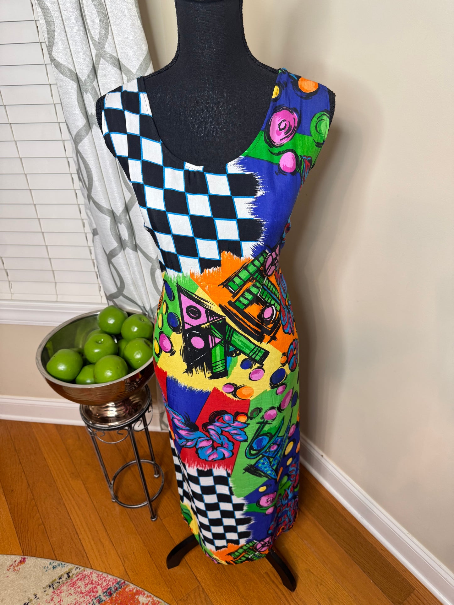 Vtg Abstract Print Dress