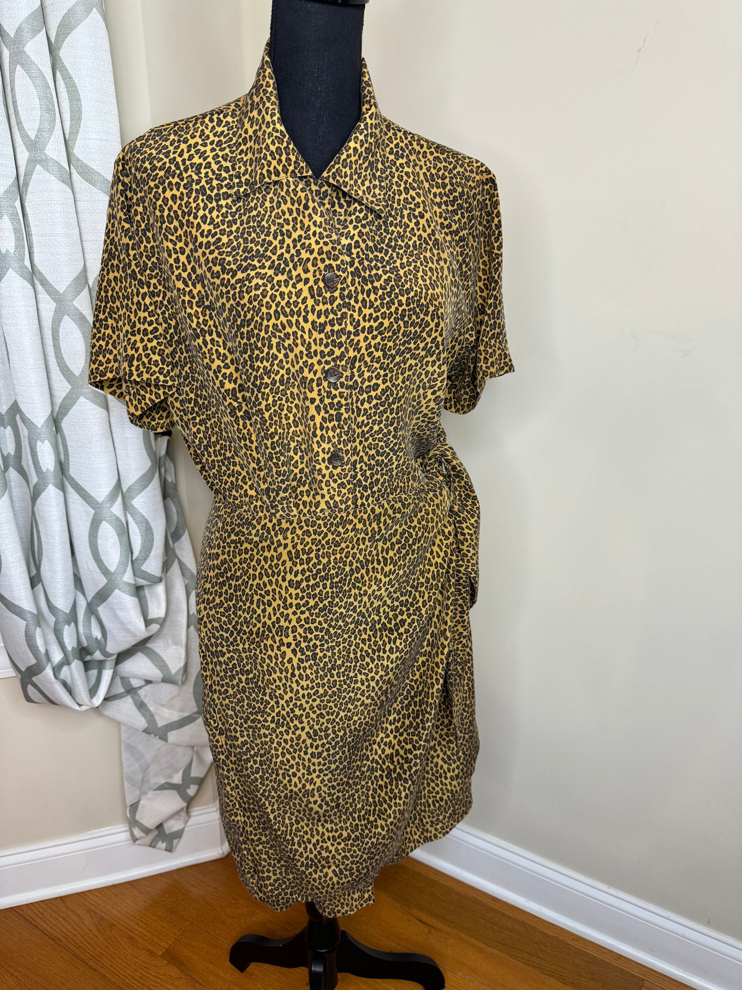 FY2 Vintage Animal Print Wrap Dress