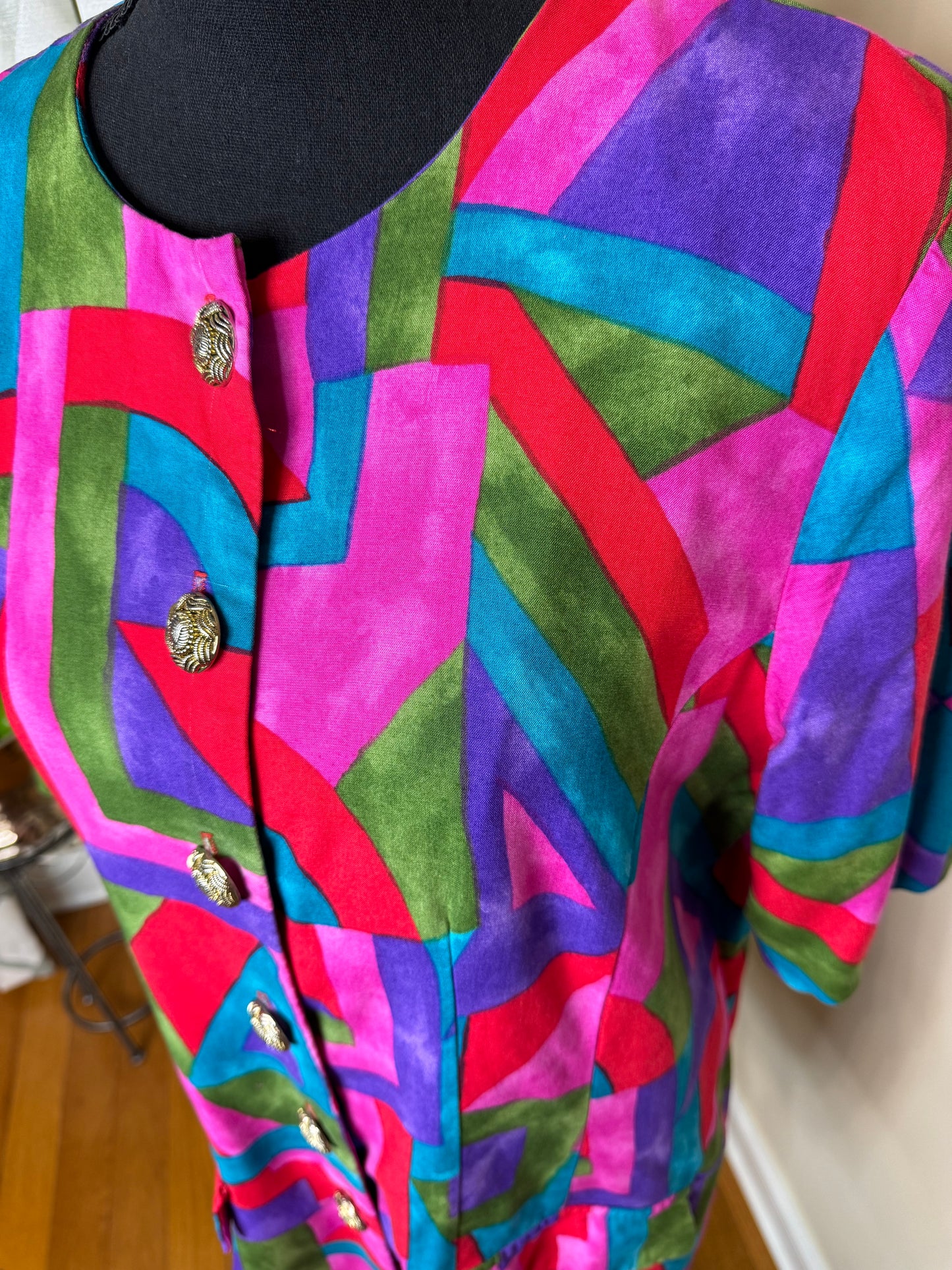 Vintage 80s Jeffrey & Dara Abstract Print "Shacket"