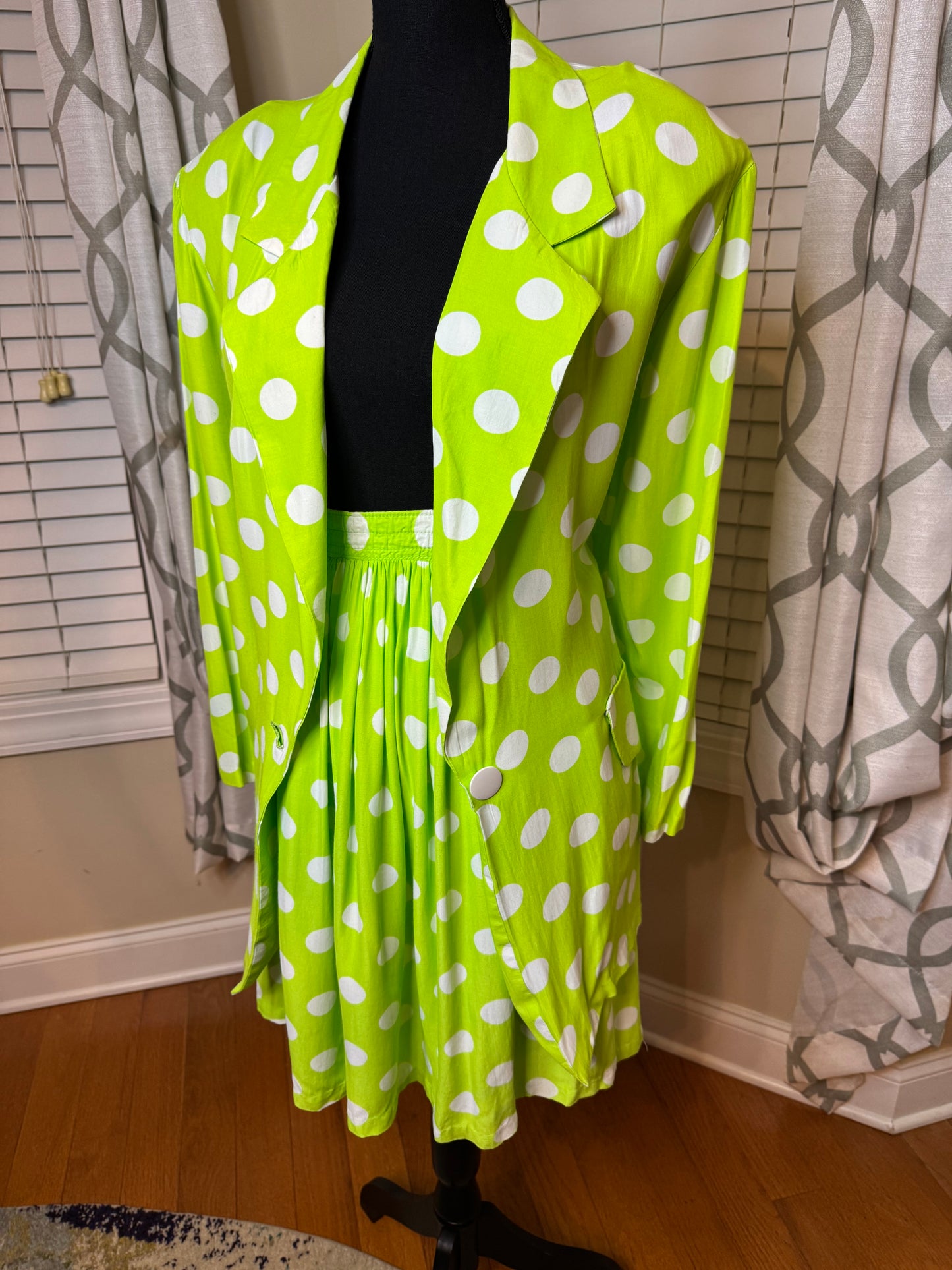 Vintage 2-Piece Polka Dot Skirt Set