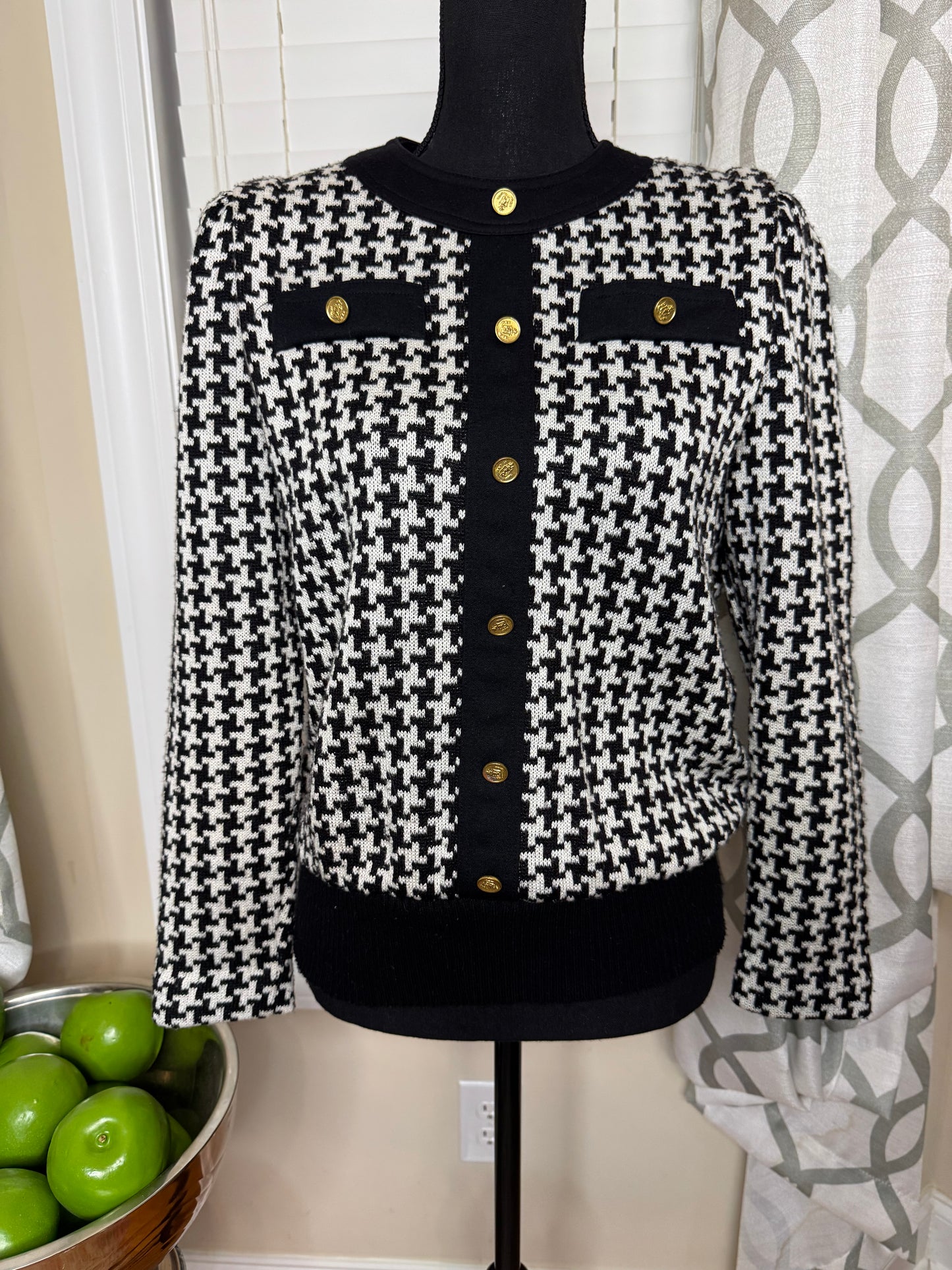 60’s Leslie Faye Houndstooth Knitted Shirt