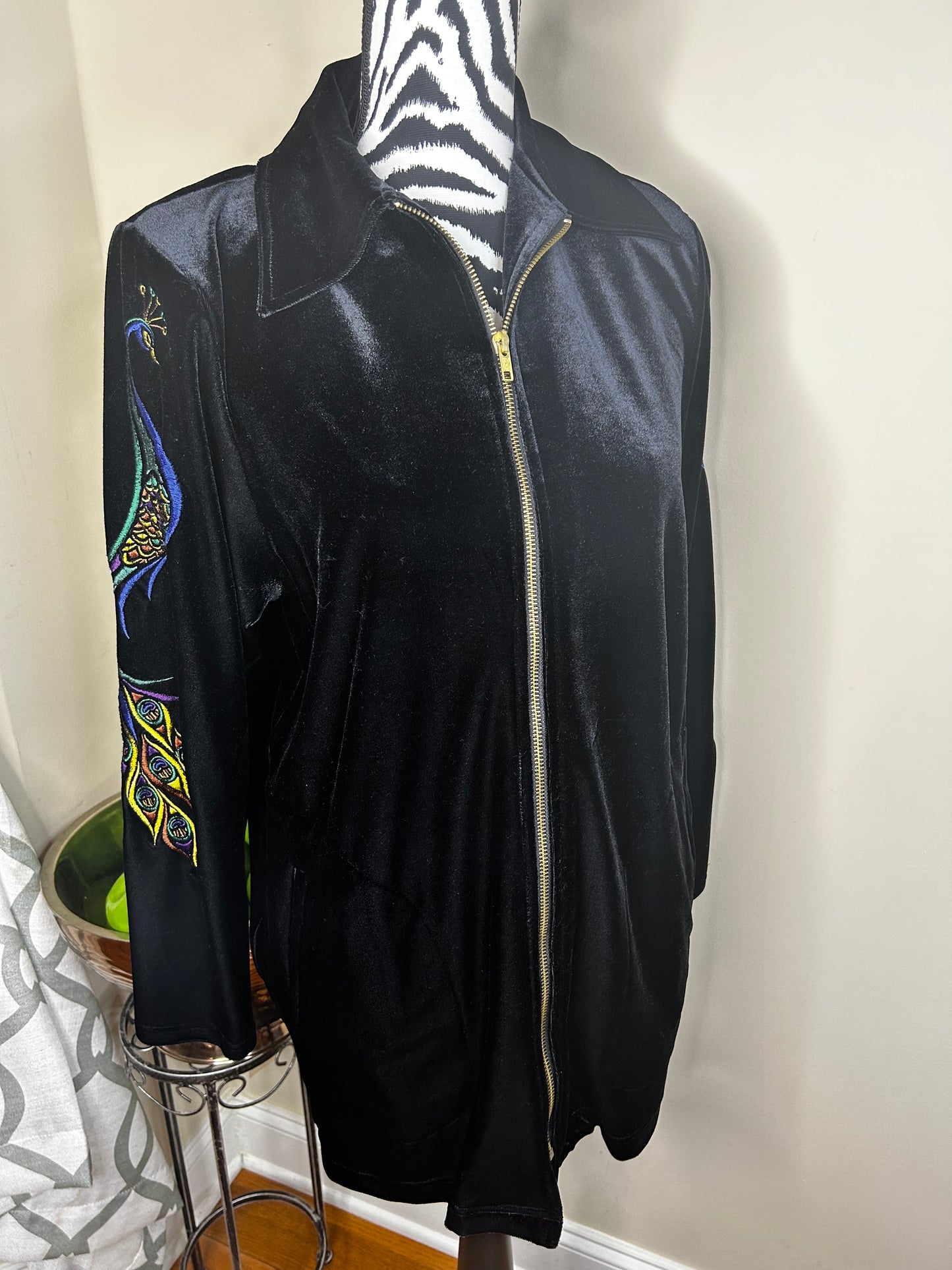 Bob Mackie Peacock Embroidered Vintage Jacket