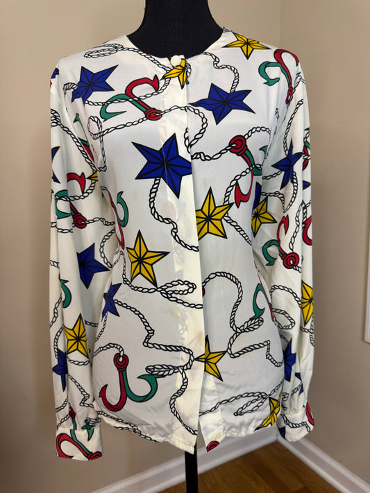 Vtg Marlis Multi-Colored Blouse