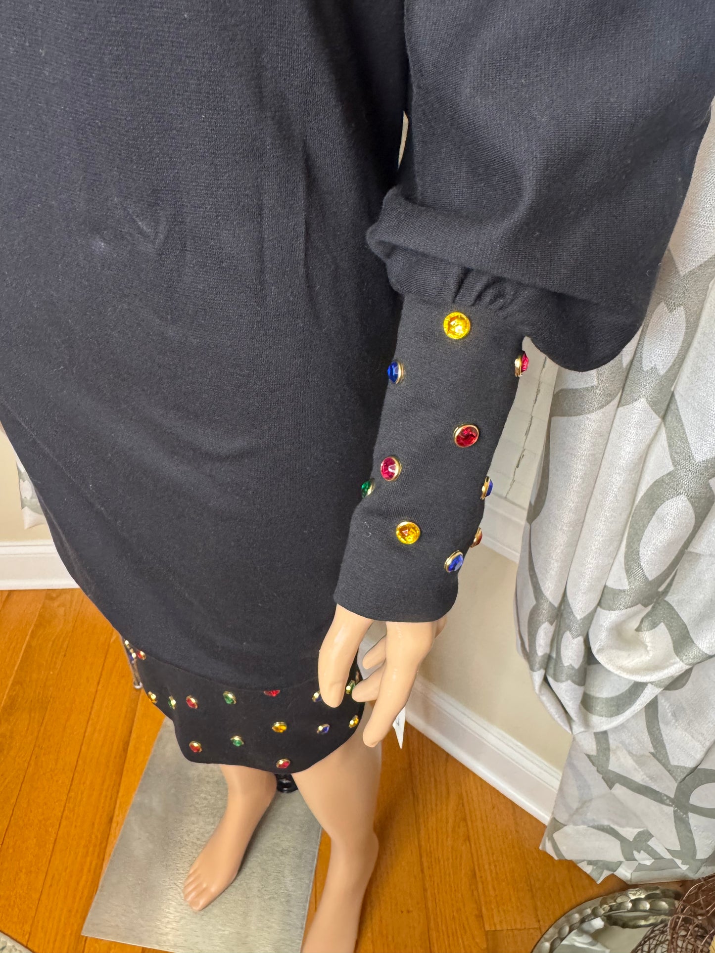 Vintage Bejeweled Crowl Neck Dress NWT