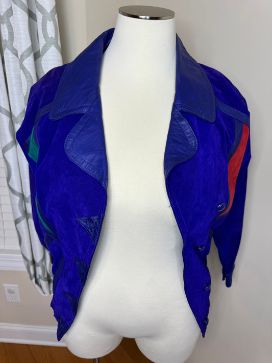 Vintage Pelle Leather/Suede Colorblock Jacket