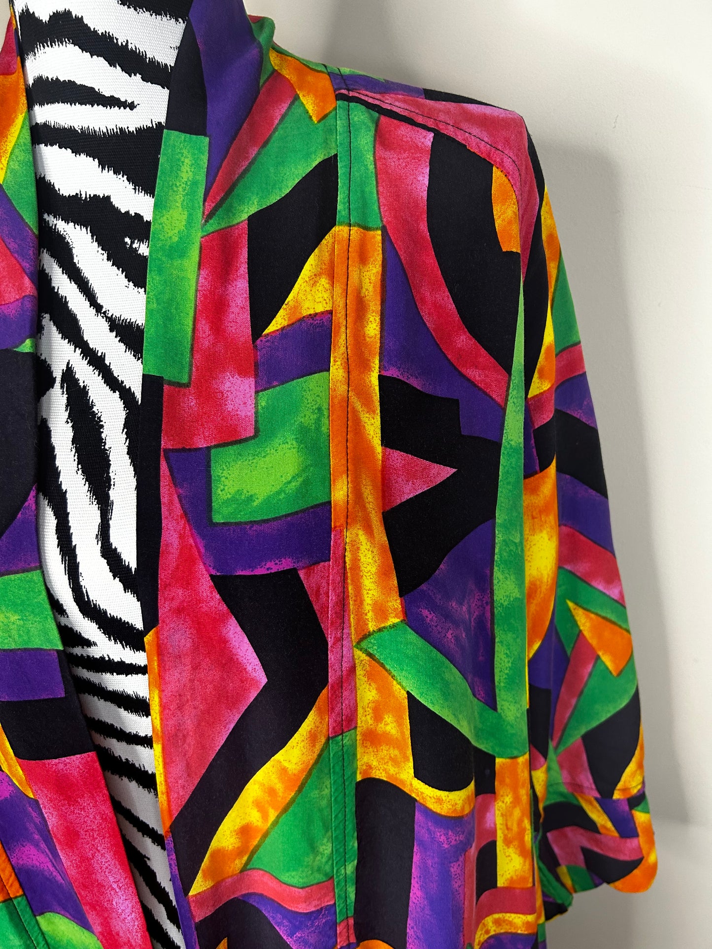 Vintage Dori Abstract Print Open Duster