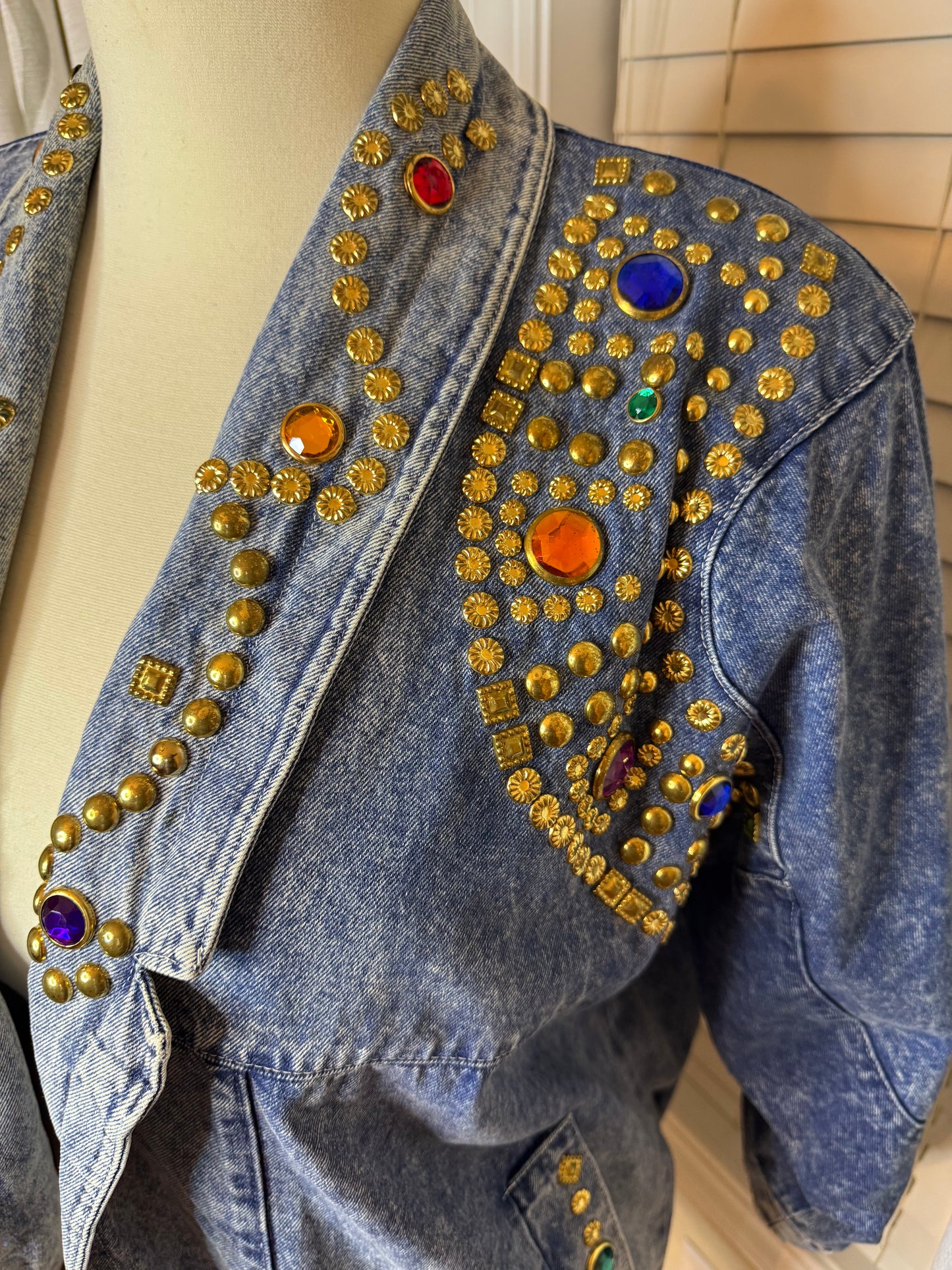 Bejeweled Oversized Denim Jacket