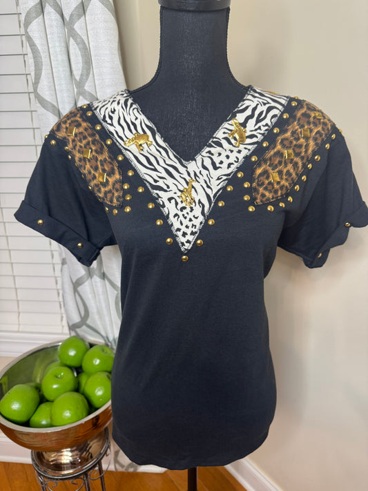 Gepetto Vtg Animal Kingdom Tshirt with Studs