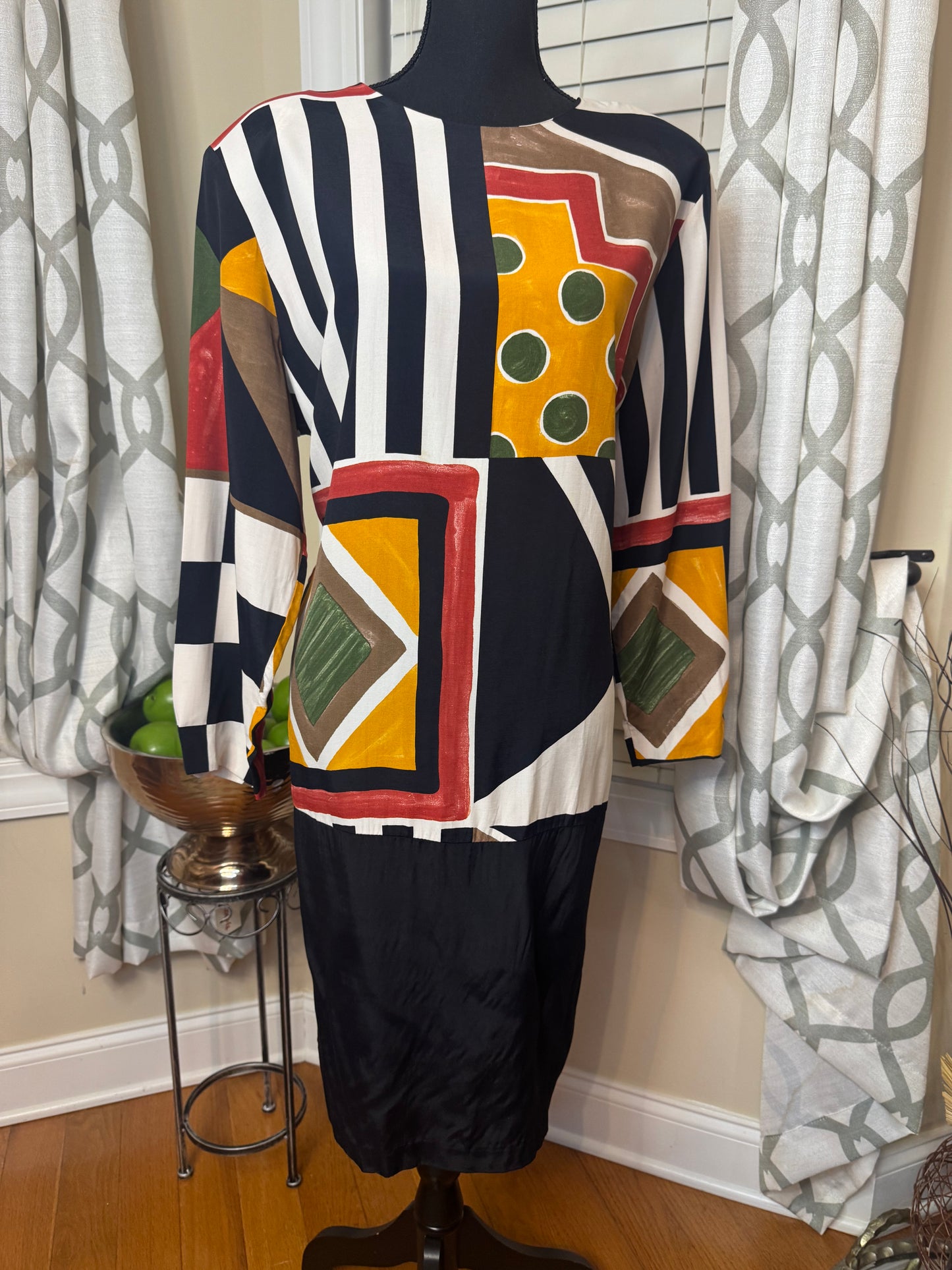 Abstract Print Vintage Dress