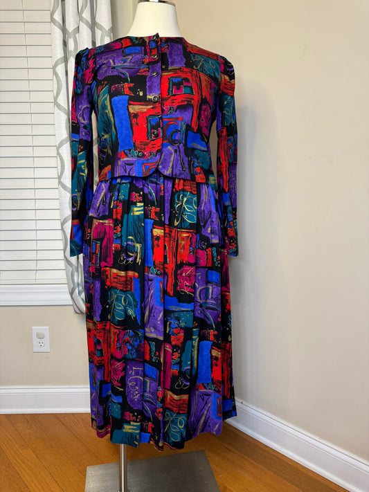 Vtg 2-Piece Abstract Print Set