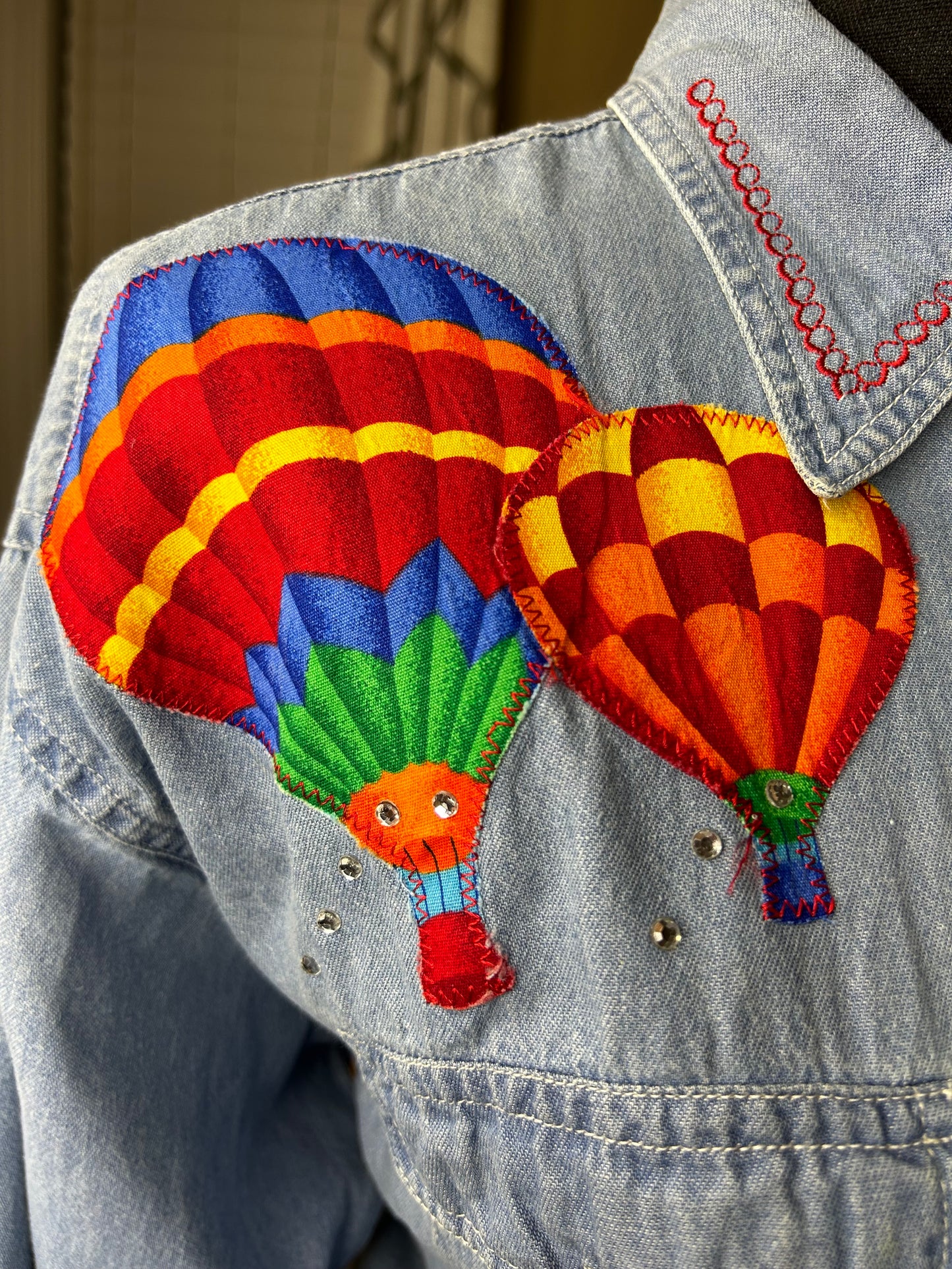 "Hot Air Balloon" Vintage Denim Shirt