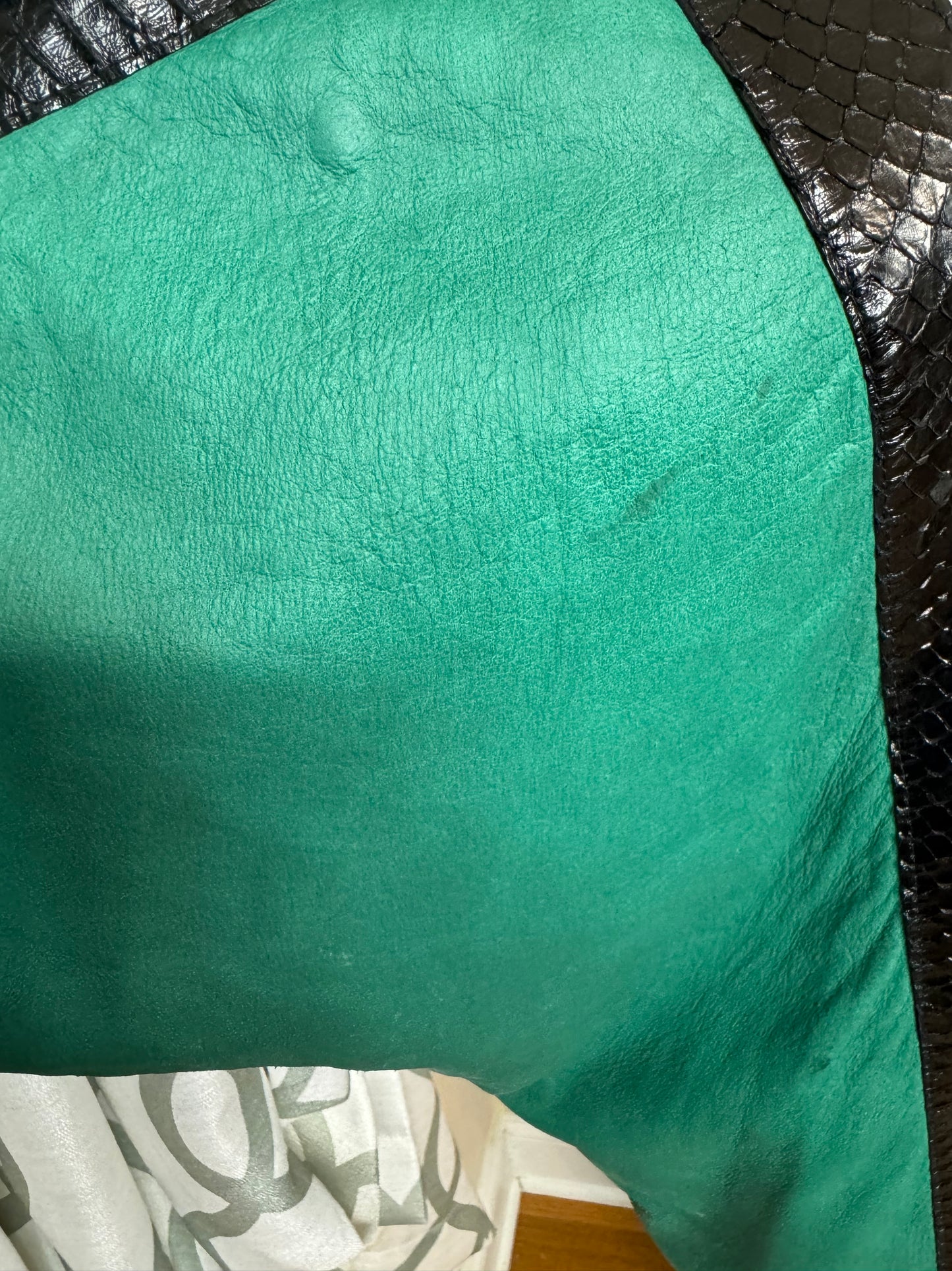 EREZ Colorblock Leather, Suede, and Snakeskin Trimmed Dress