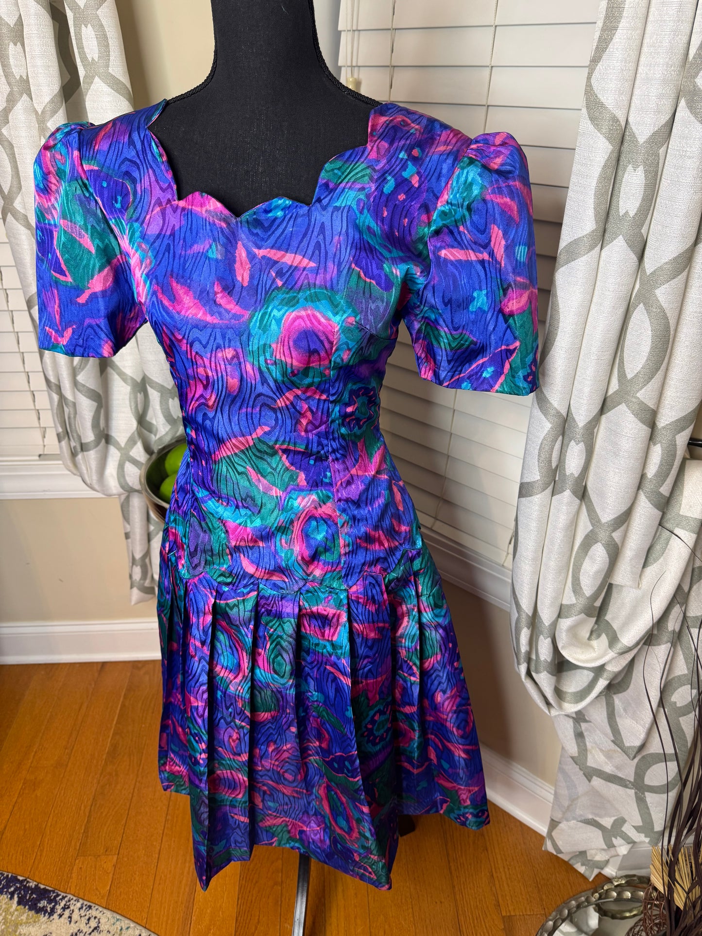 Vintage Abstract Print Dress
