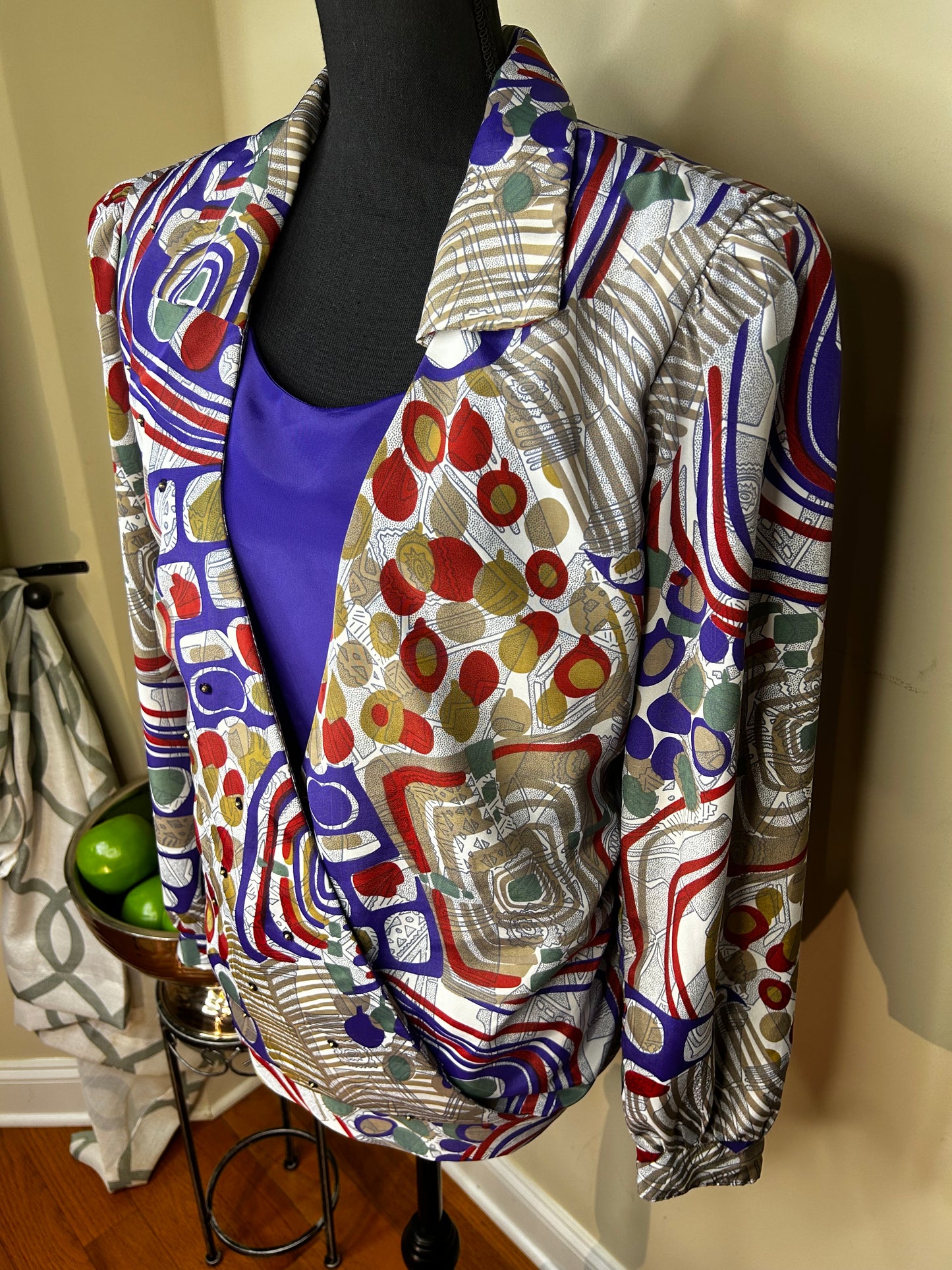 80s Jo Hanna York Blouse with Sequin Accents
