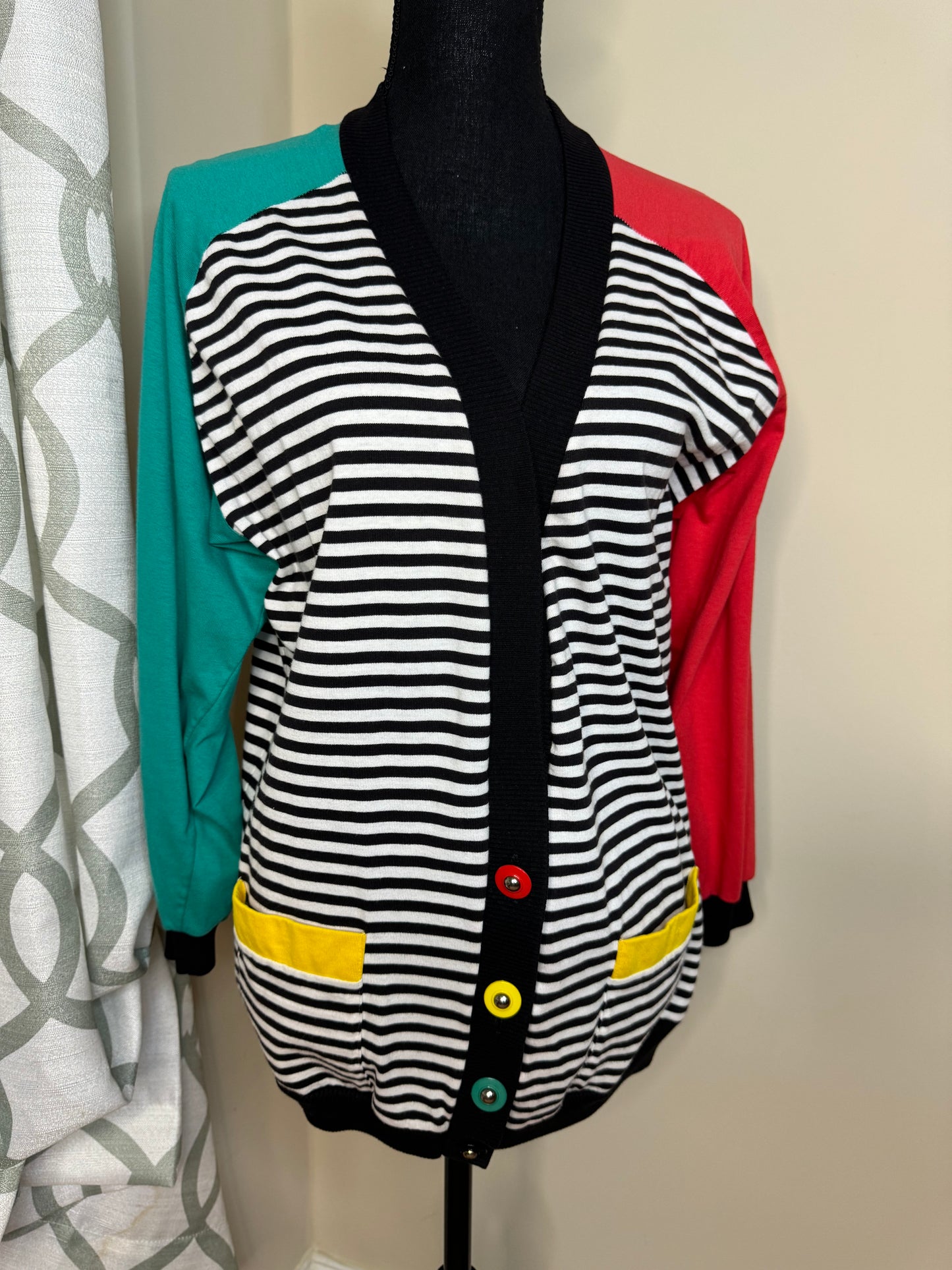 Peter Popovitch Colorblock 80s Cardigan