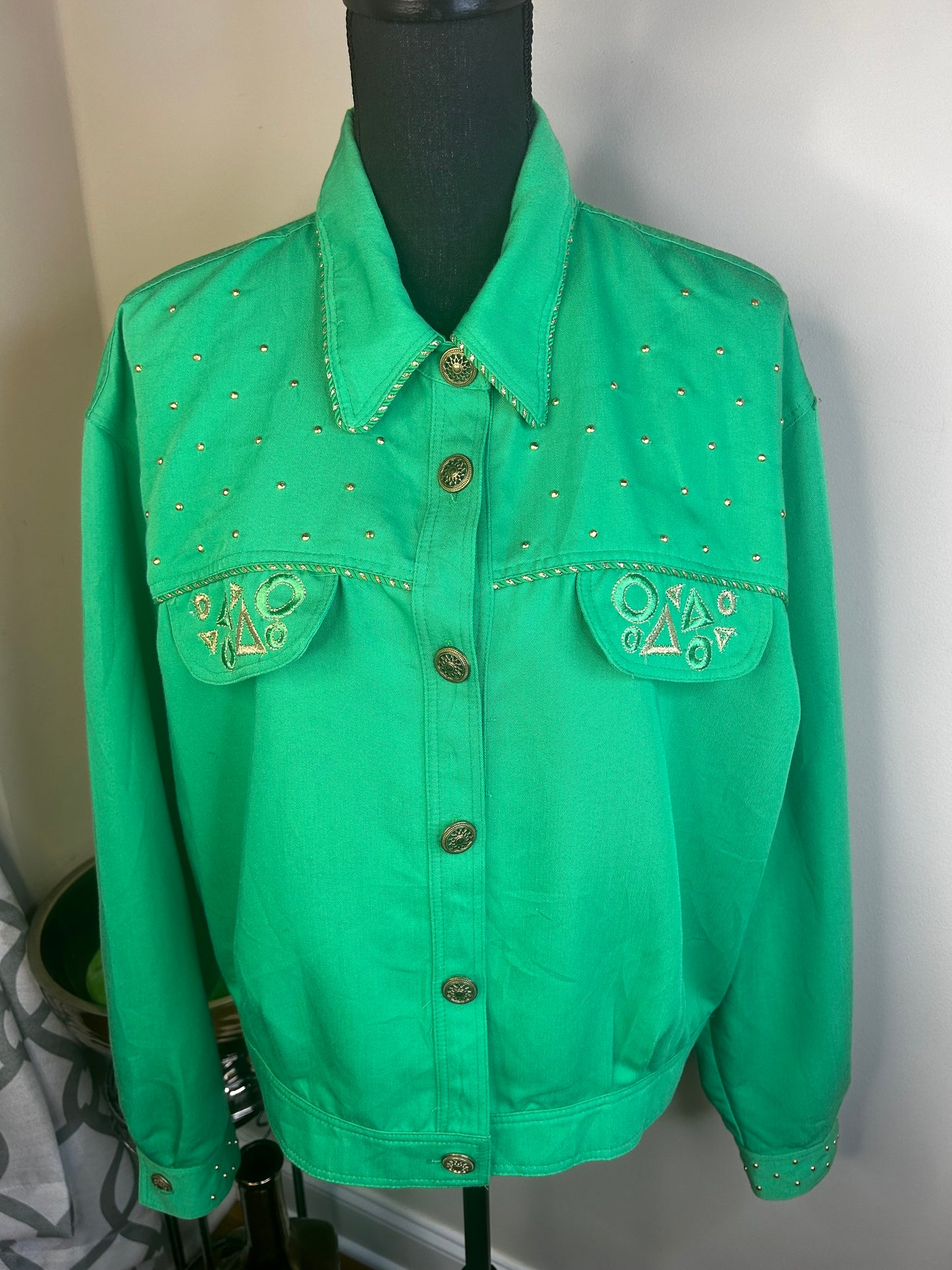 City Green Embroidered Jacket