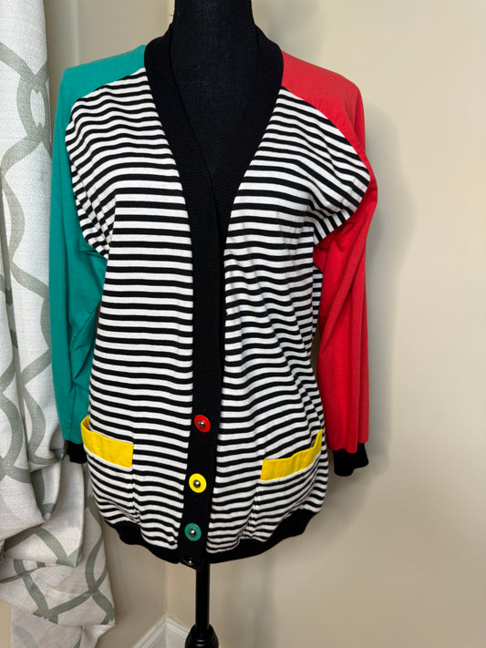 Peter Popovitch Colorblock 80s Cardigan