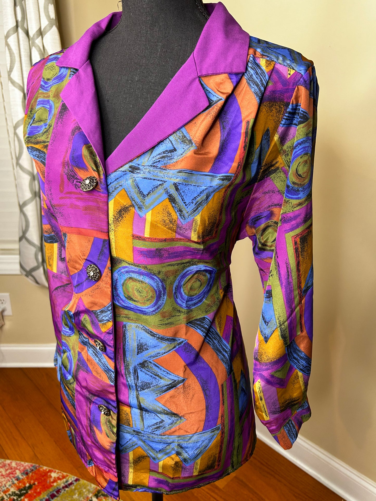 Abstract Purple Print Blazer