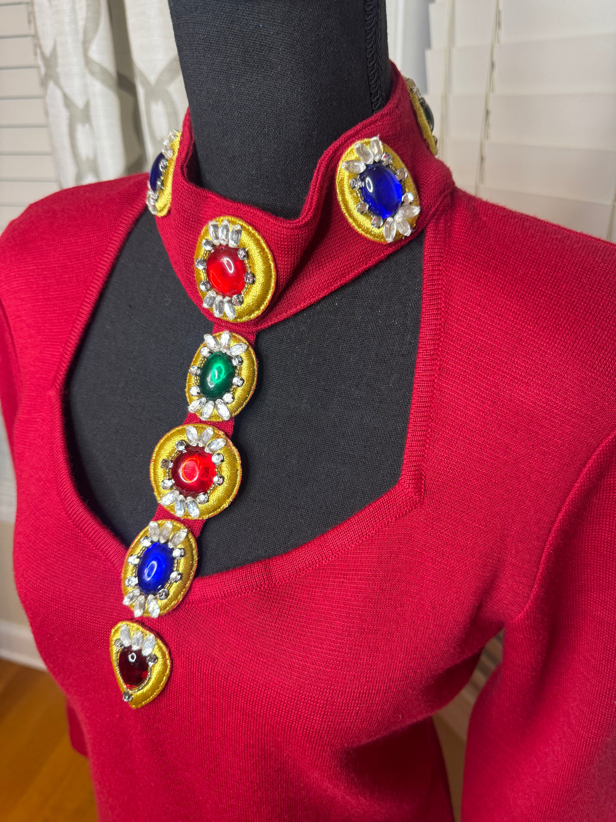 Vtg Outlander Embroidered and Bejeweled Dress