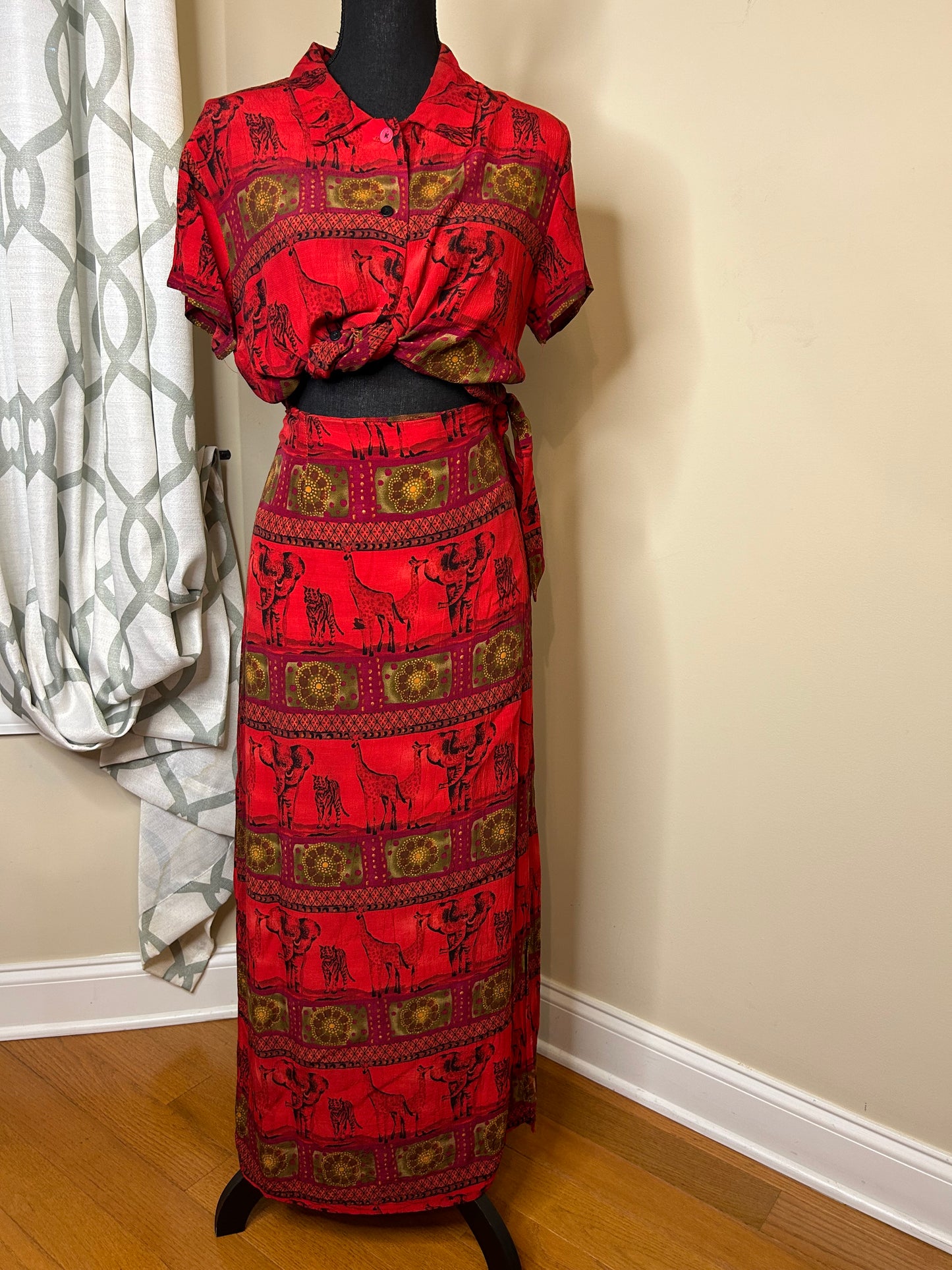 Rikki J 2-Piece Faux Wrap Skirt Set
