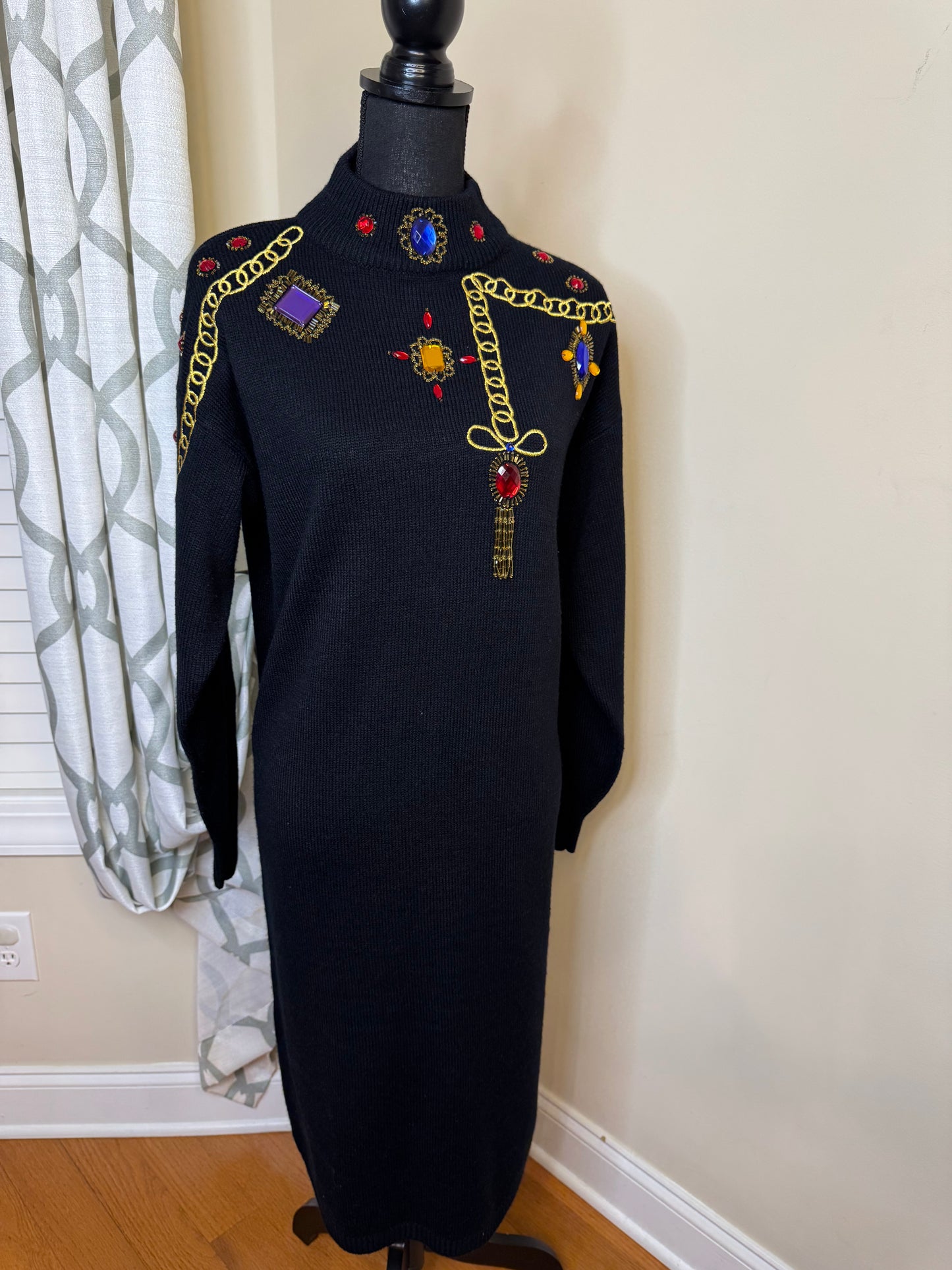 Vtg 80s Plain Jane Sweater Dress