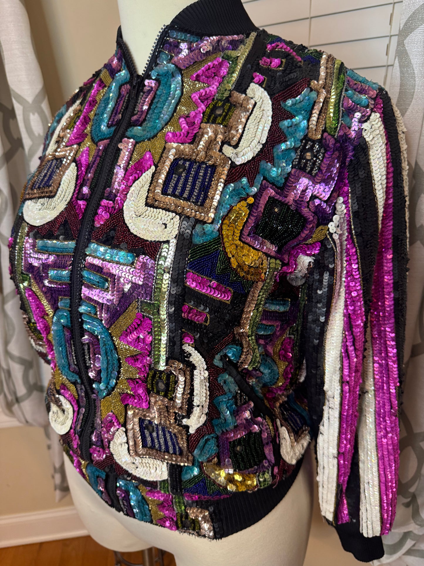 Rare Vintage Jewel Tone Bomber Jacket