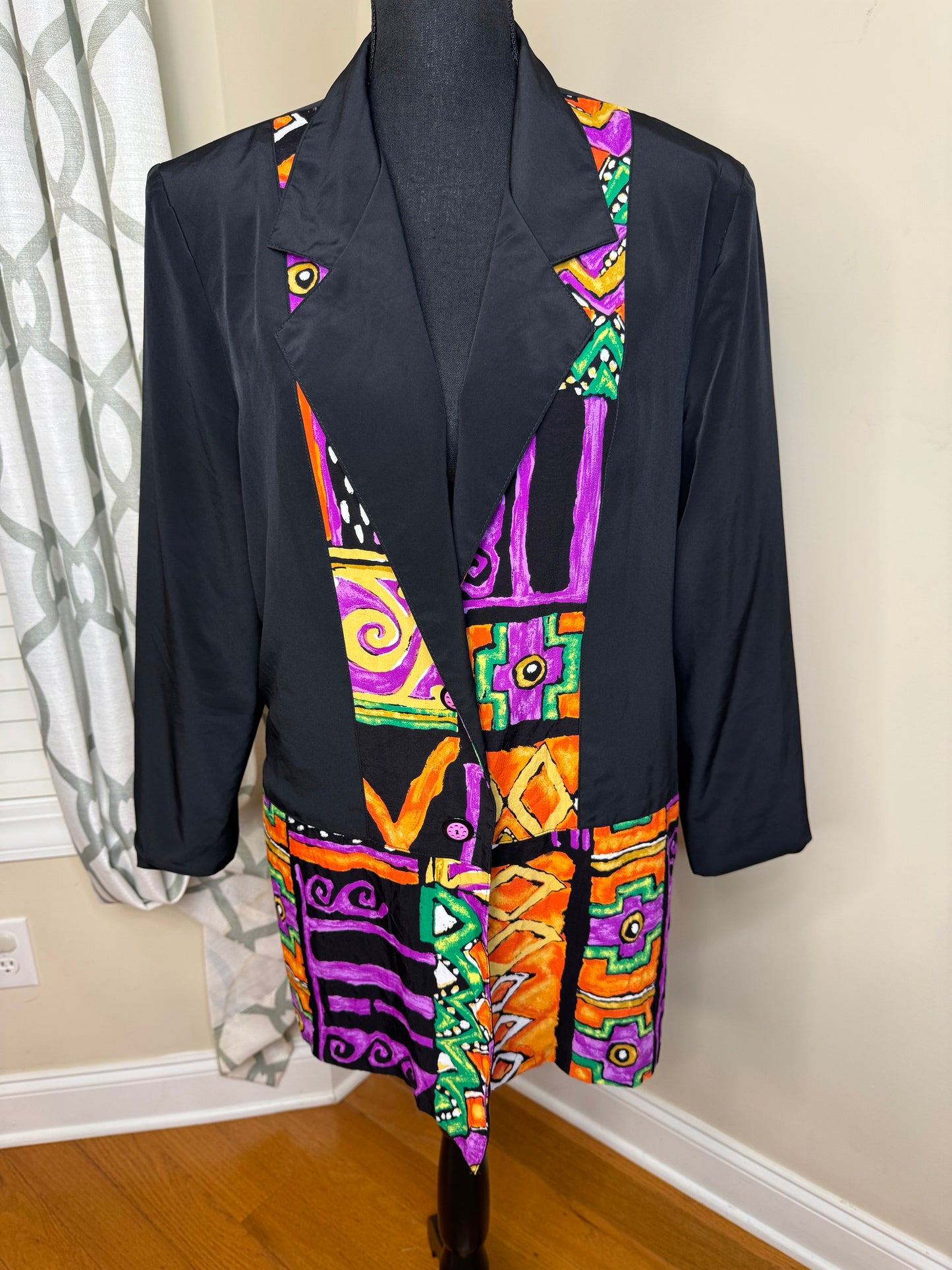 Pierre Lamonte Abstract Print Vintage Blazer
