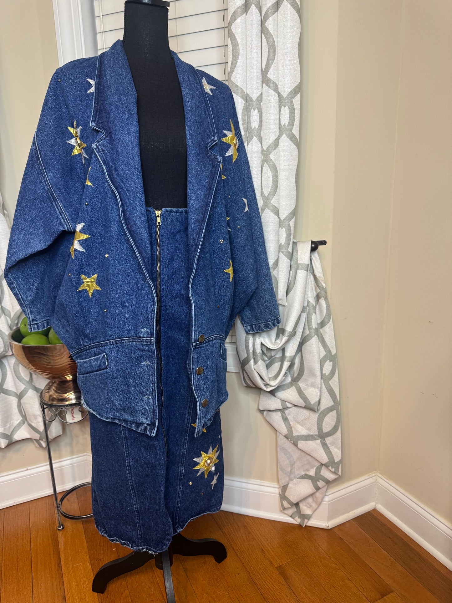 Christie of California 2-Piece Denim Vintage Skirt Set