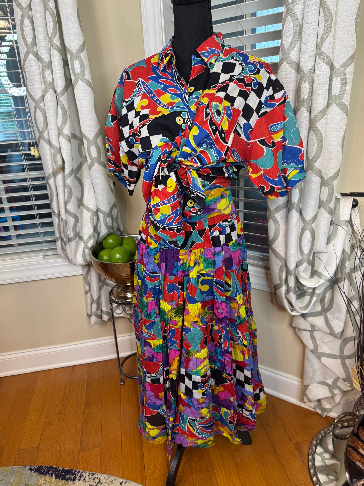 Abstract 2-Piece Skirt Set