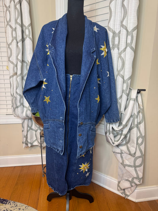 Christie of California 2-Piece Denim Vintage Skirt Set