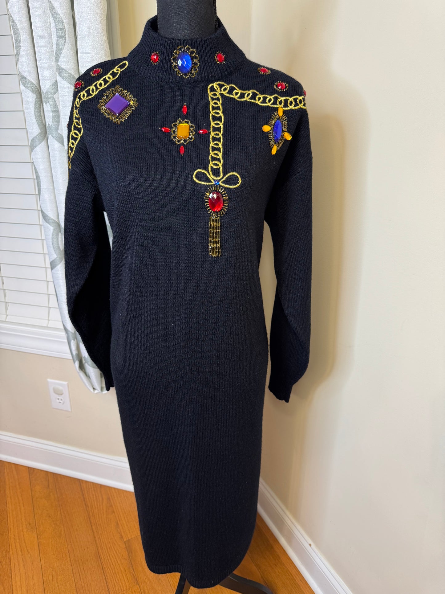 Vtg 80s Plain Jane Sweater Dress