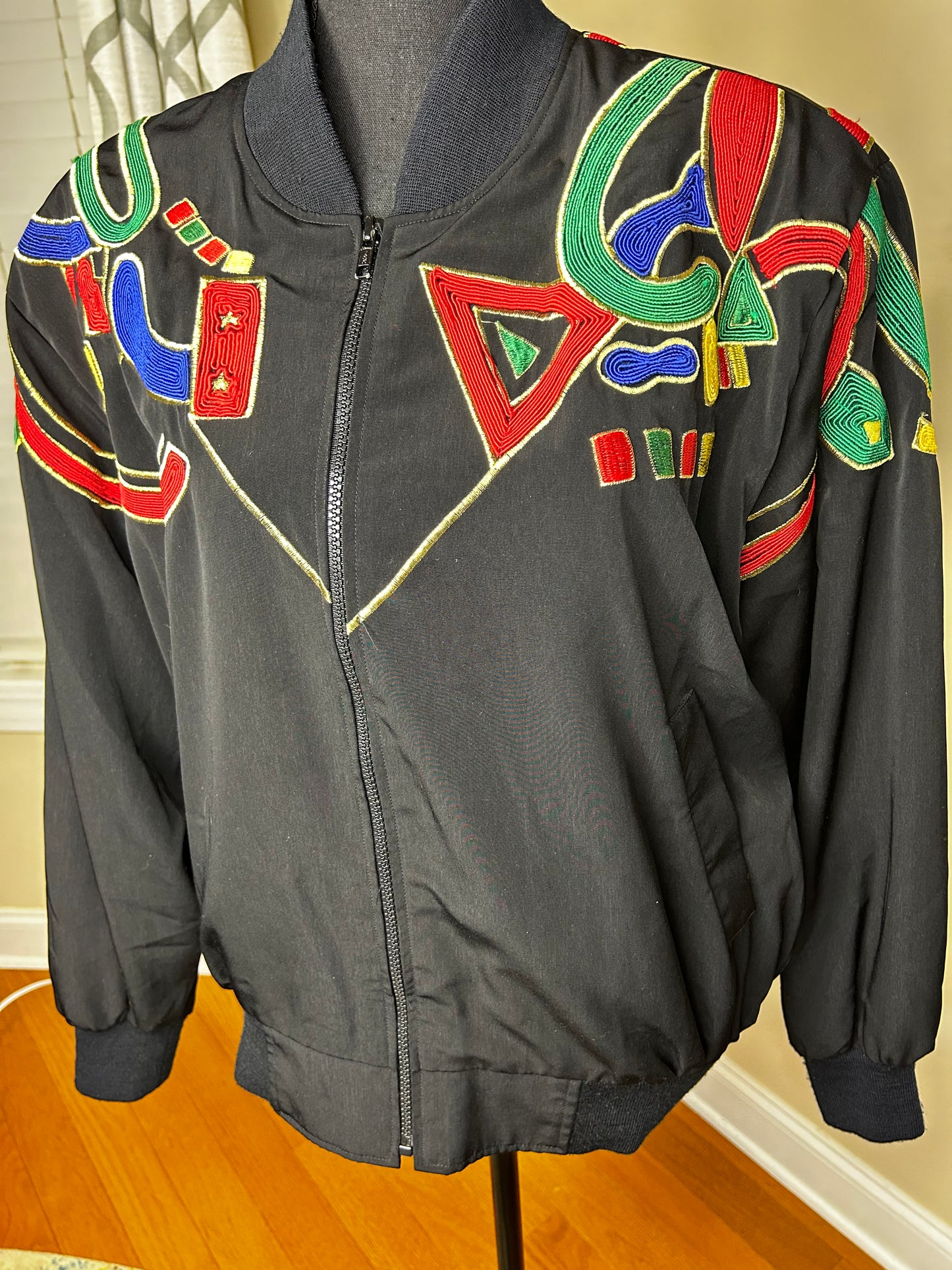 Embroidered Multicolored Bomber