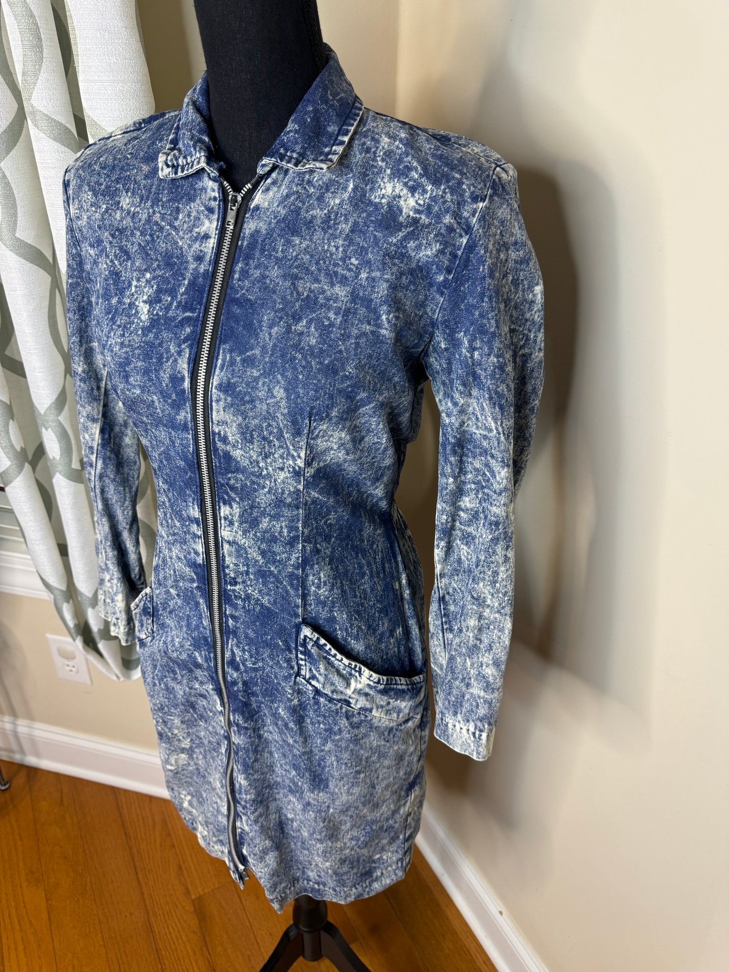 PG Collections Vintage 80s Acid Wash Denim Dress