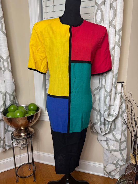 Vintage Colorblock Dress