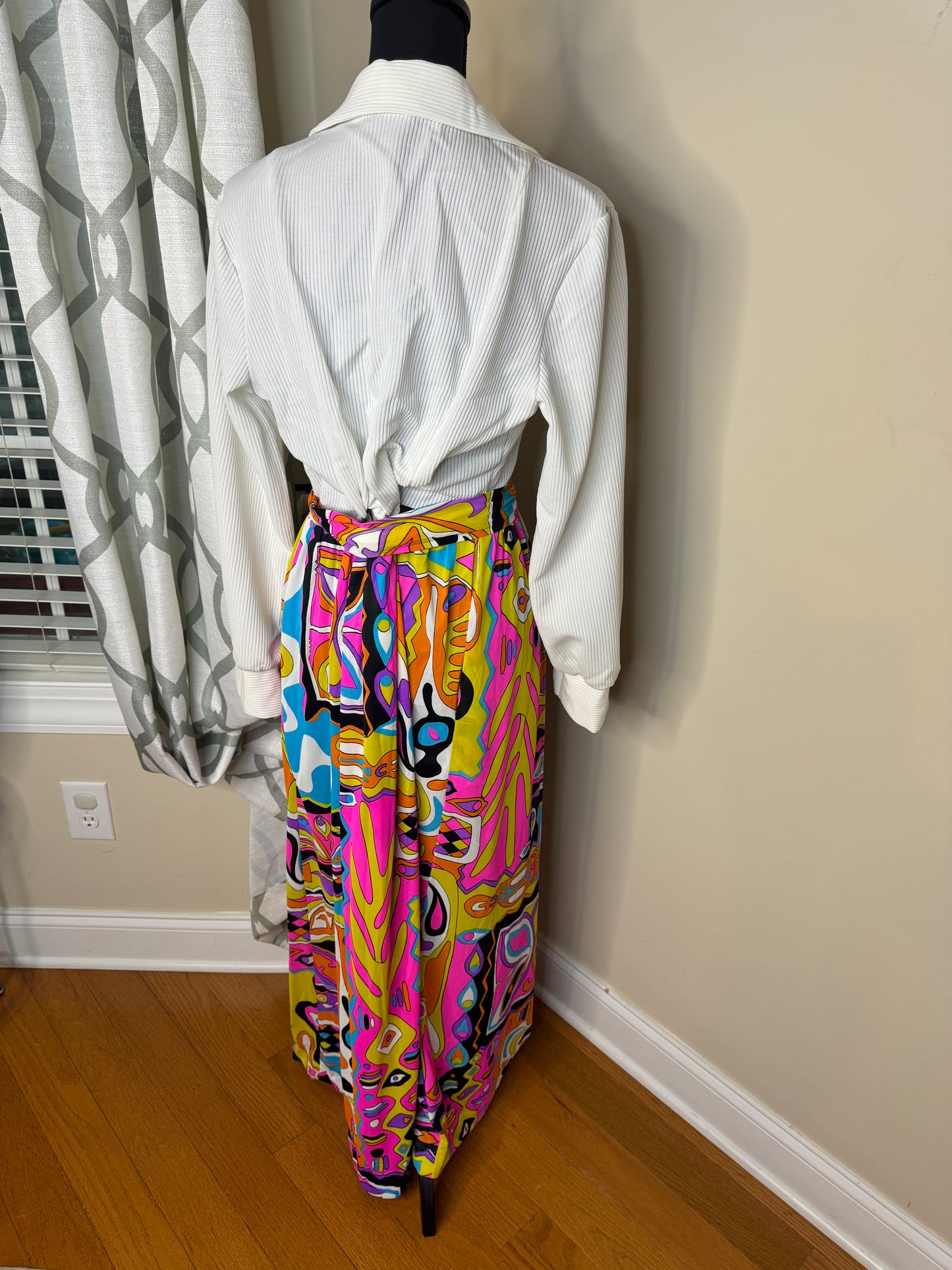 Penney's Loungewear Vintage 1970's Psychedelic Maxi Dress