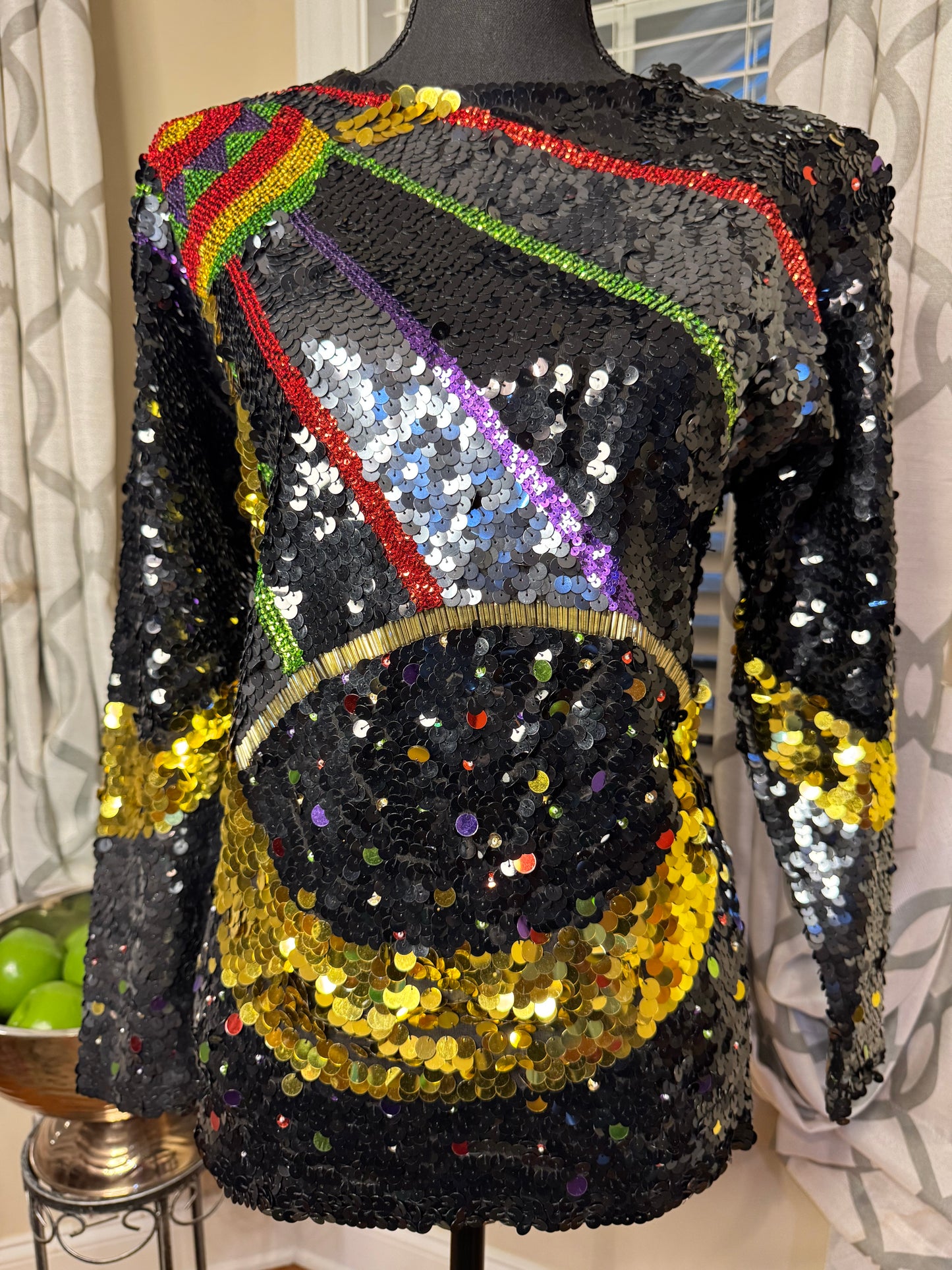 Vtg Cedars Sequin Top