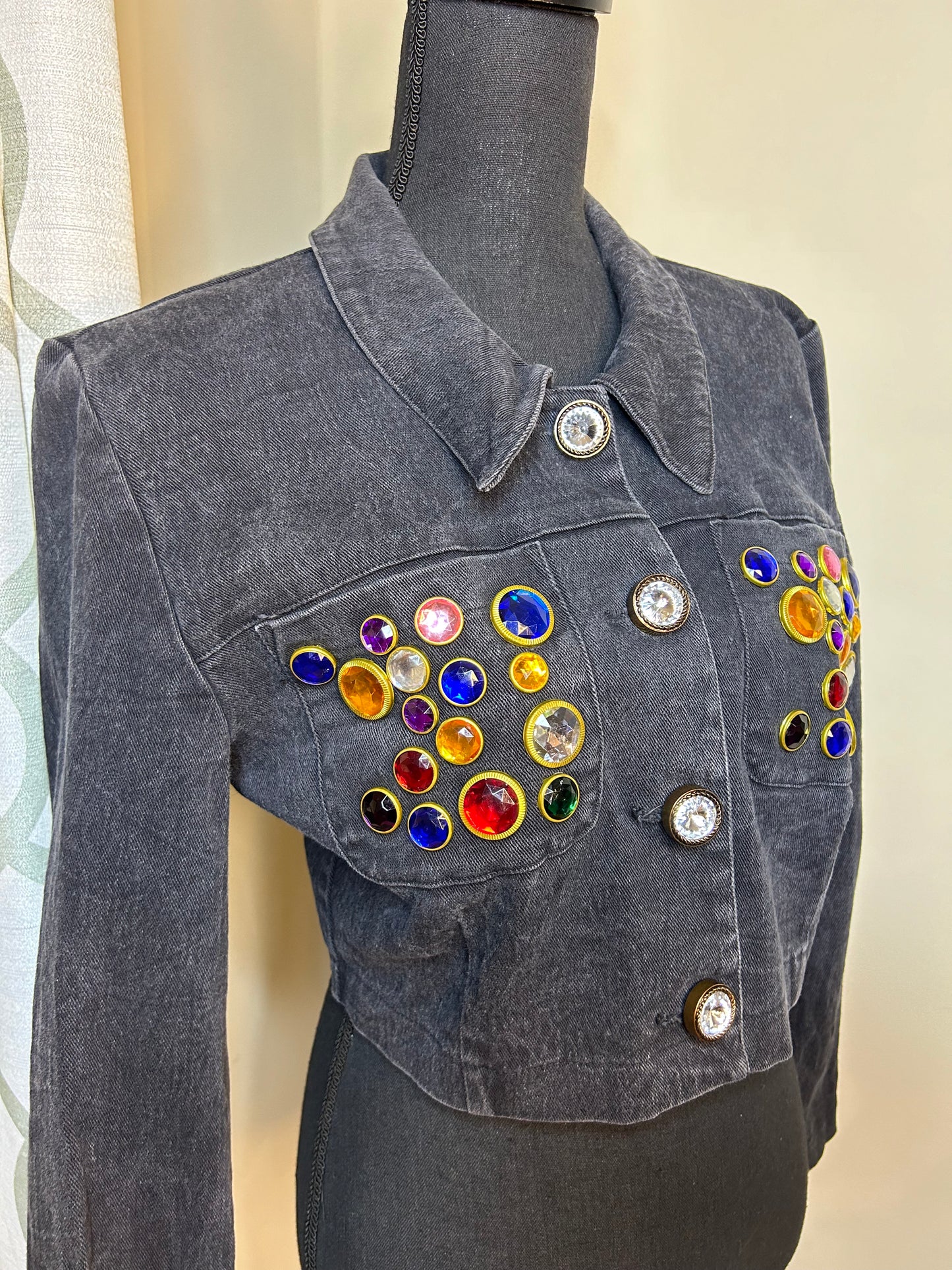 VTG Shox Clothing INC Bejeweled Denim Jacket
