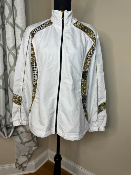 THREE HEARTS Retro Contrast Panel Windbreaker Jacket