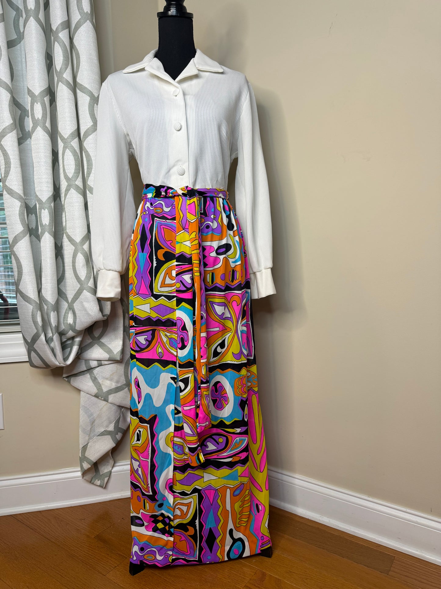 Penney's Loungewear Vintage 1970's Psychedelic Maxi Dress
