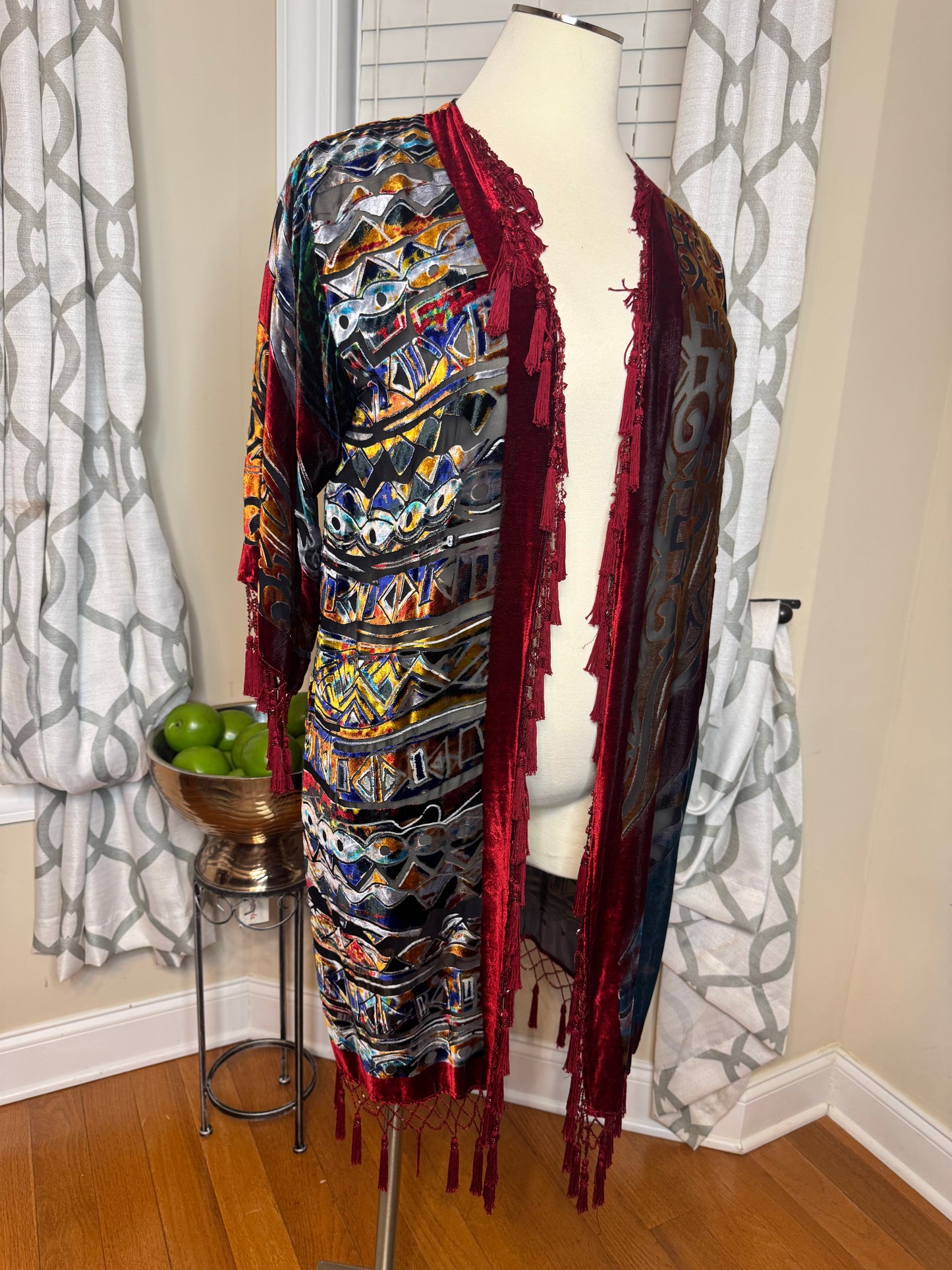 Vintage Chico's “Faces” Open Duster