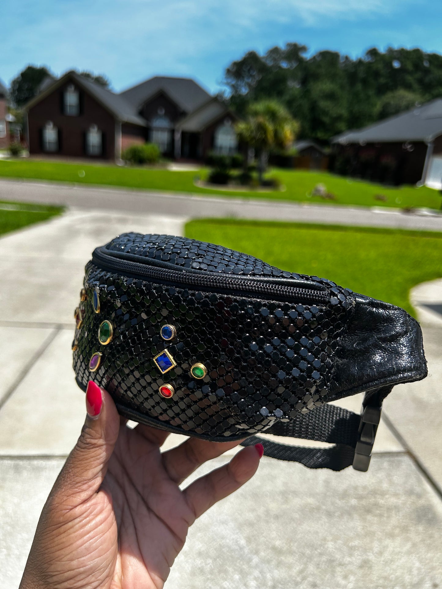 Vtg Bejeweled Fanny Pack