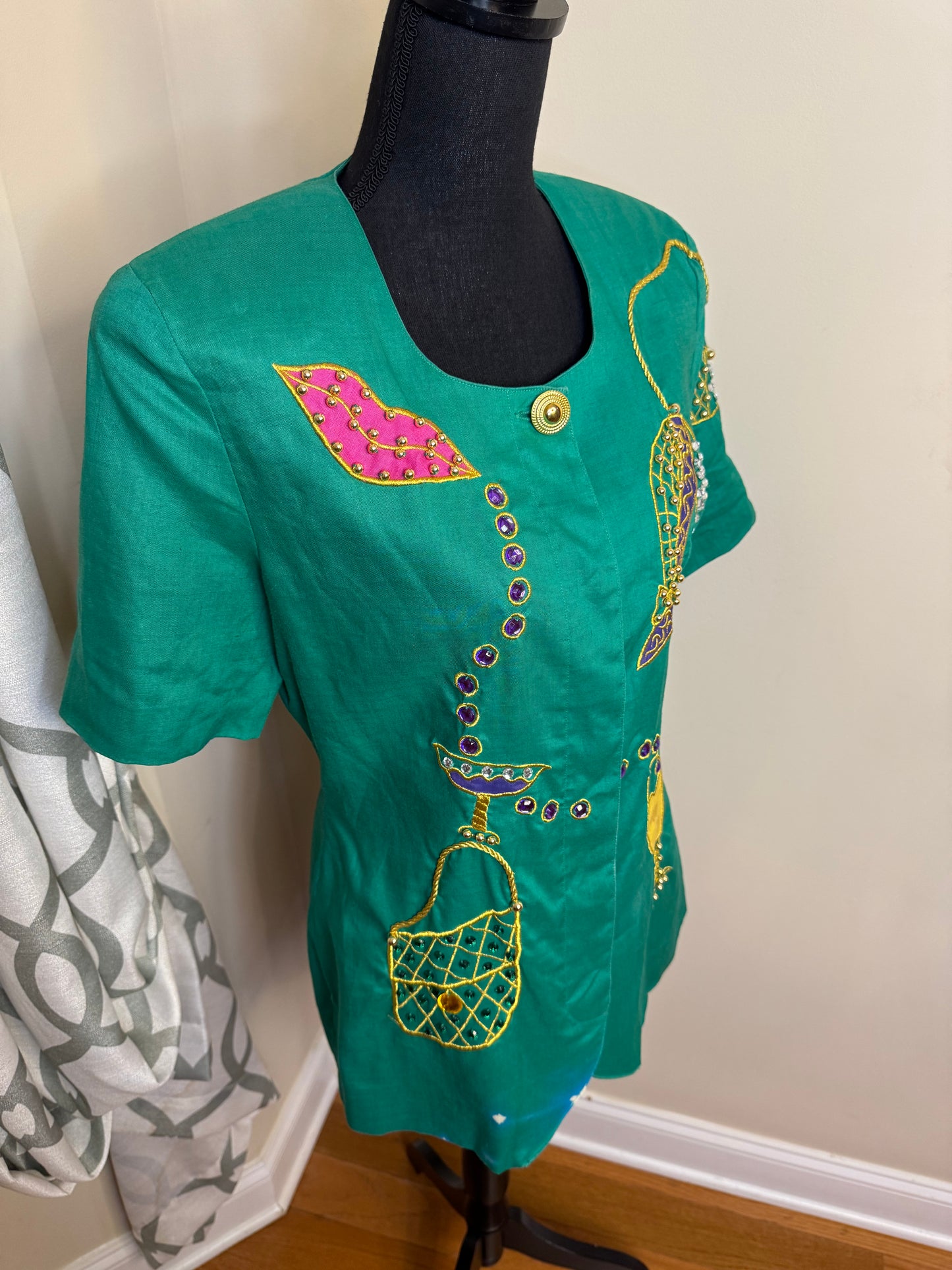 JB Collections Beaded and Embroidered Vtg Blazer