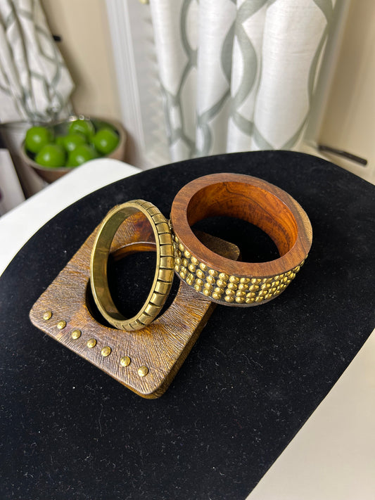 Vintage Wooden Bangle Stack