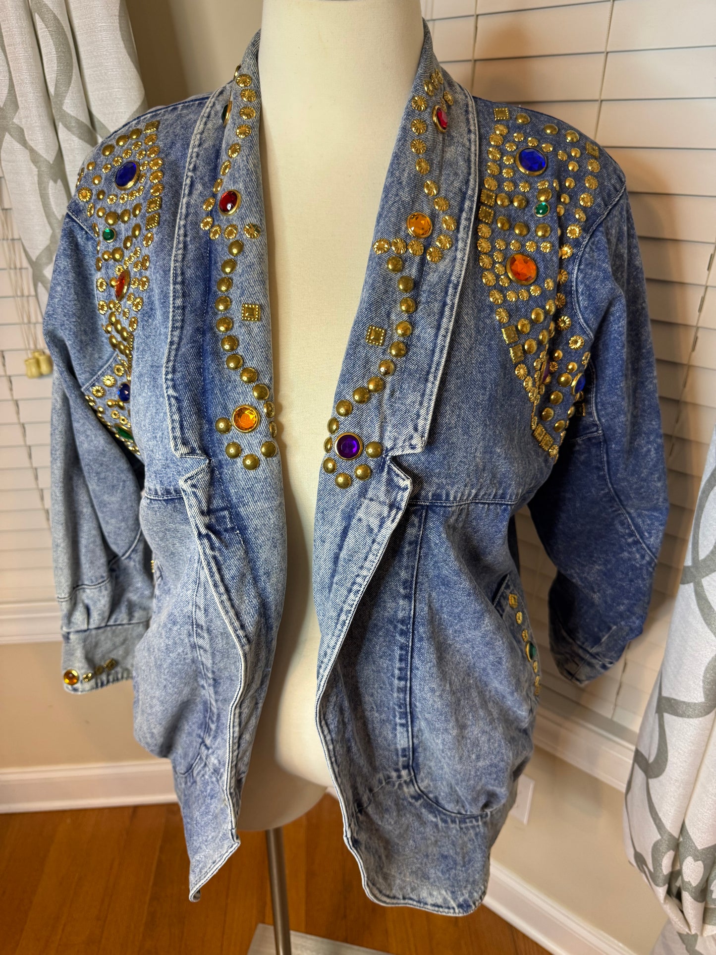 Bejeweled Oversized Denim Jacket
