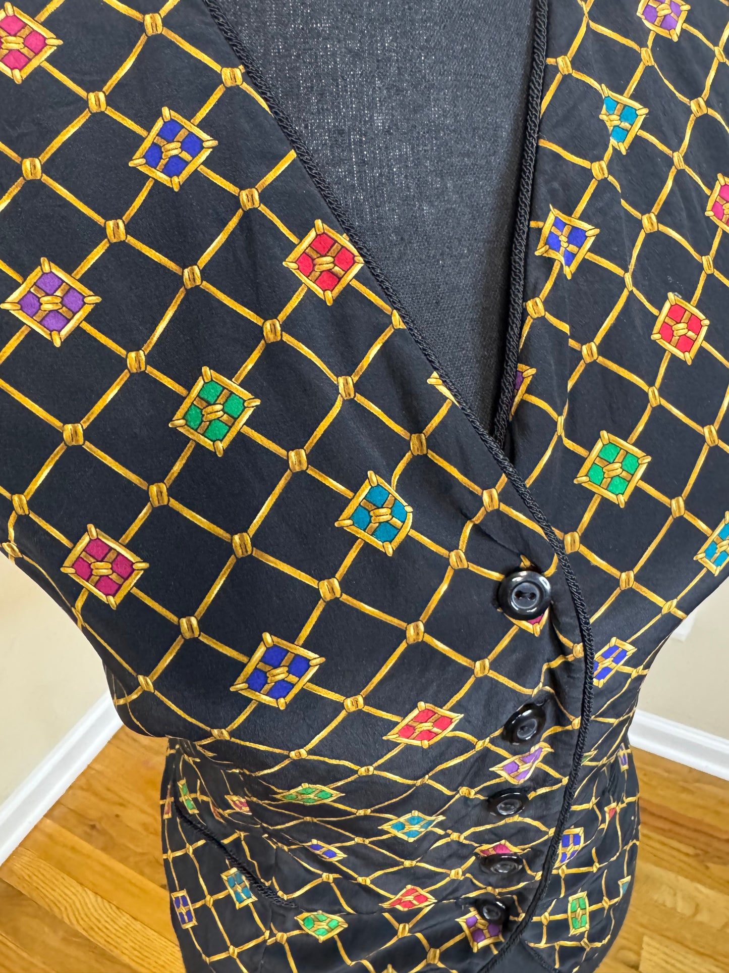 Talbot's Silk Jewel Printed Vest