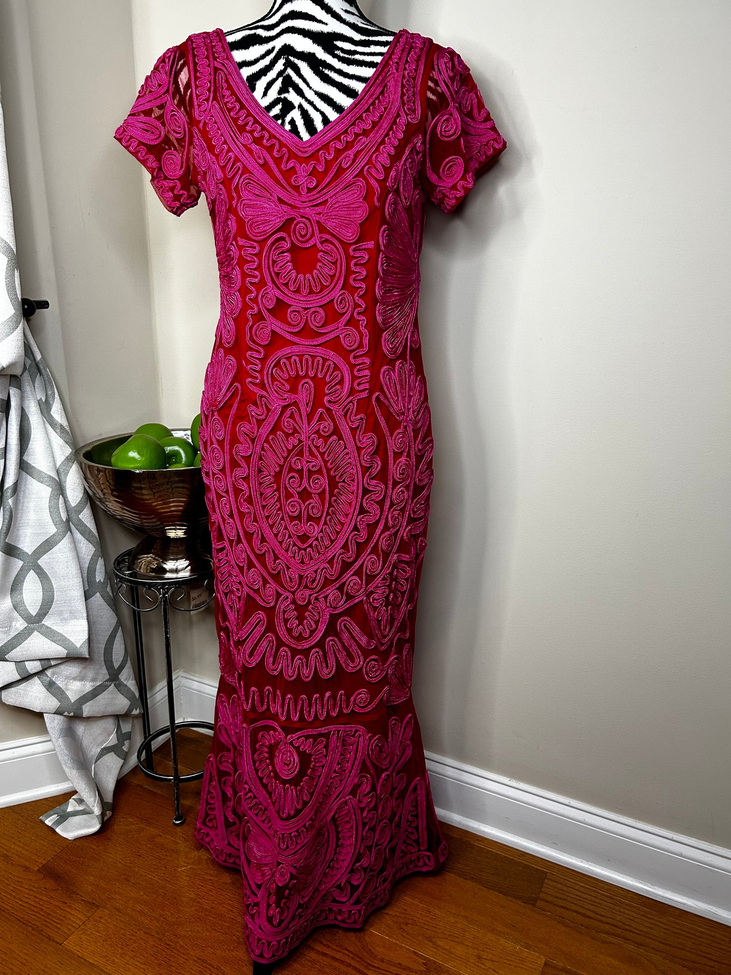 JS Collection Pink Embroidered Dress NWT